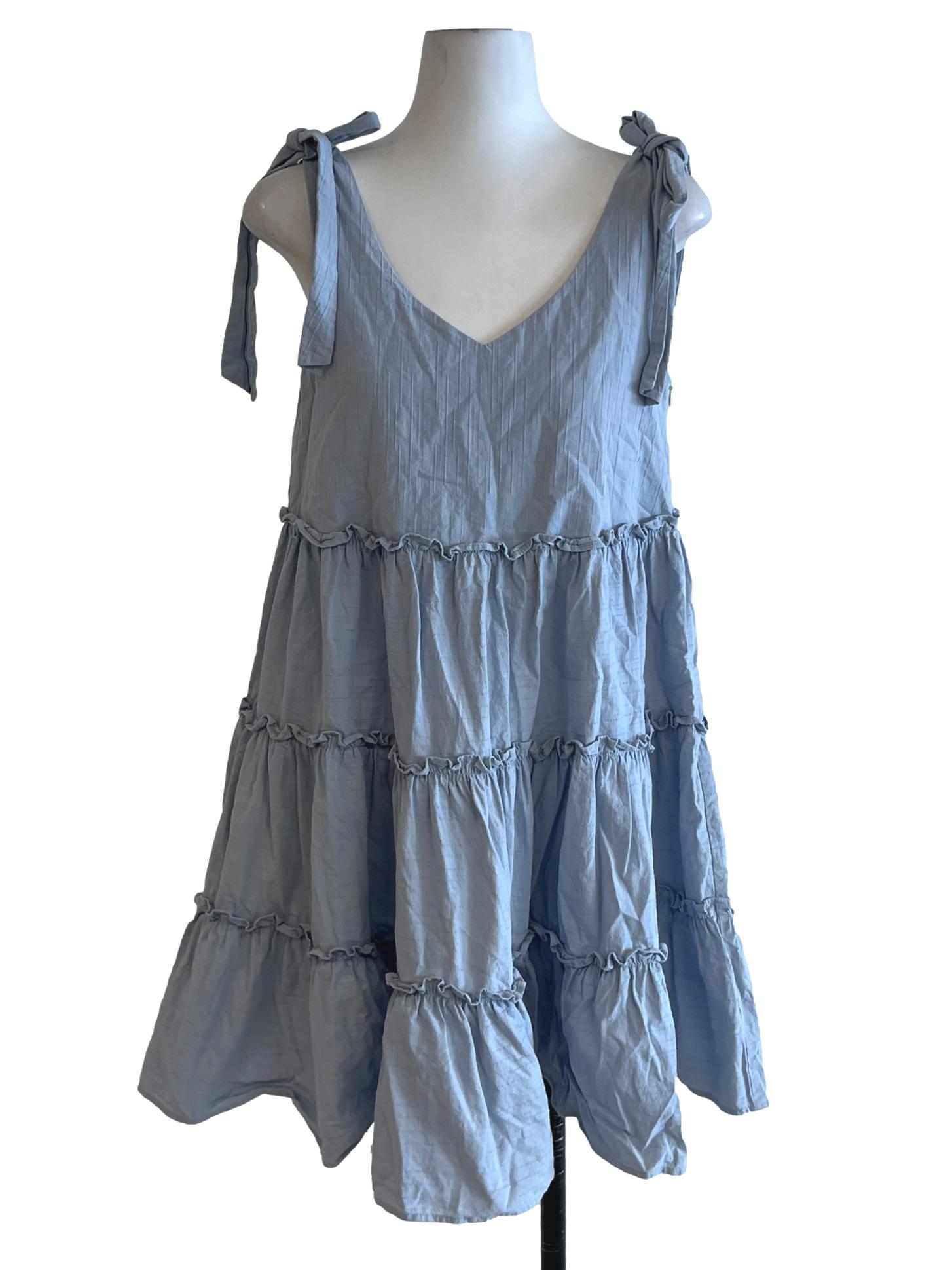 Sky Blue V-Neckline Sun Dress