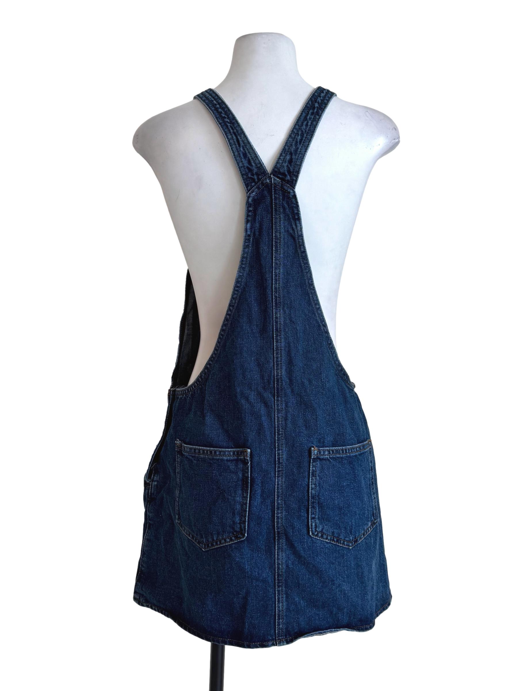 Deep Denim Sleeveless Overall Dress