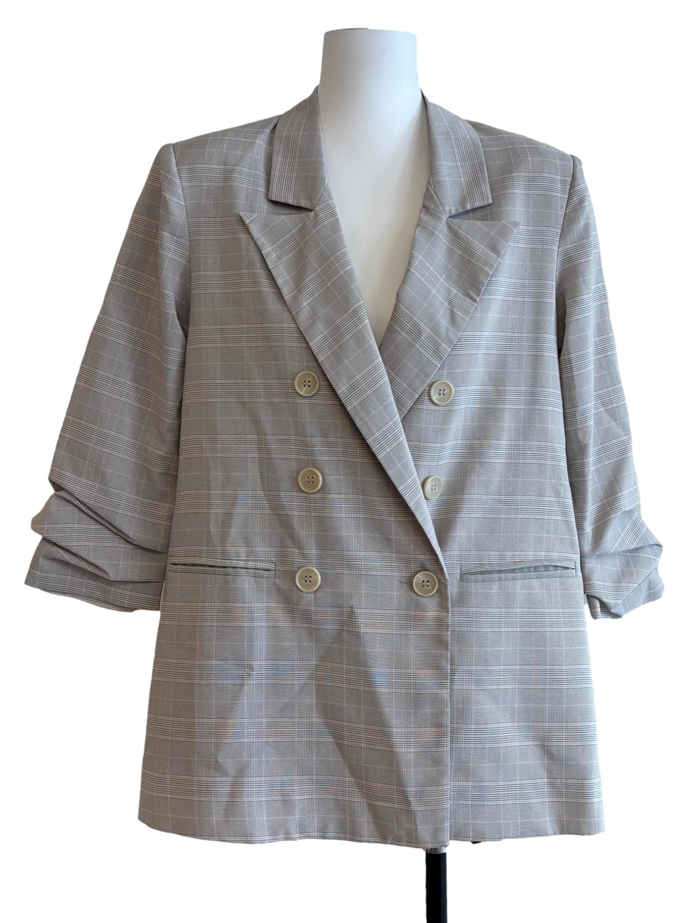 Chrome Grey Double Breasted Blazer