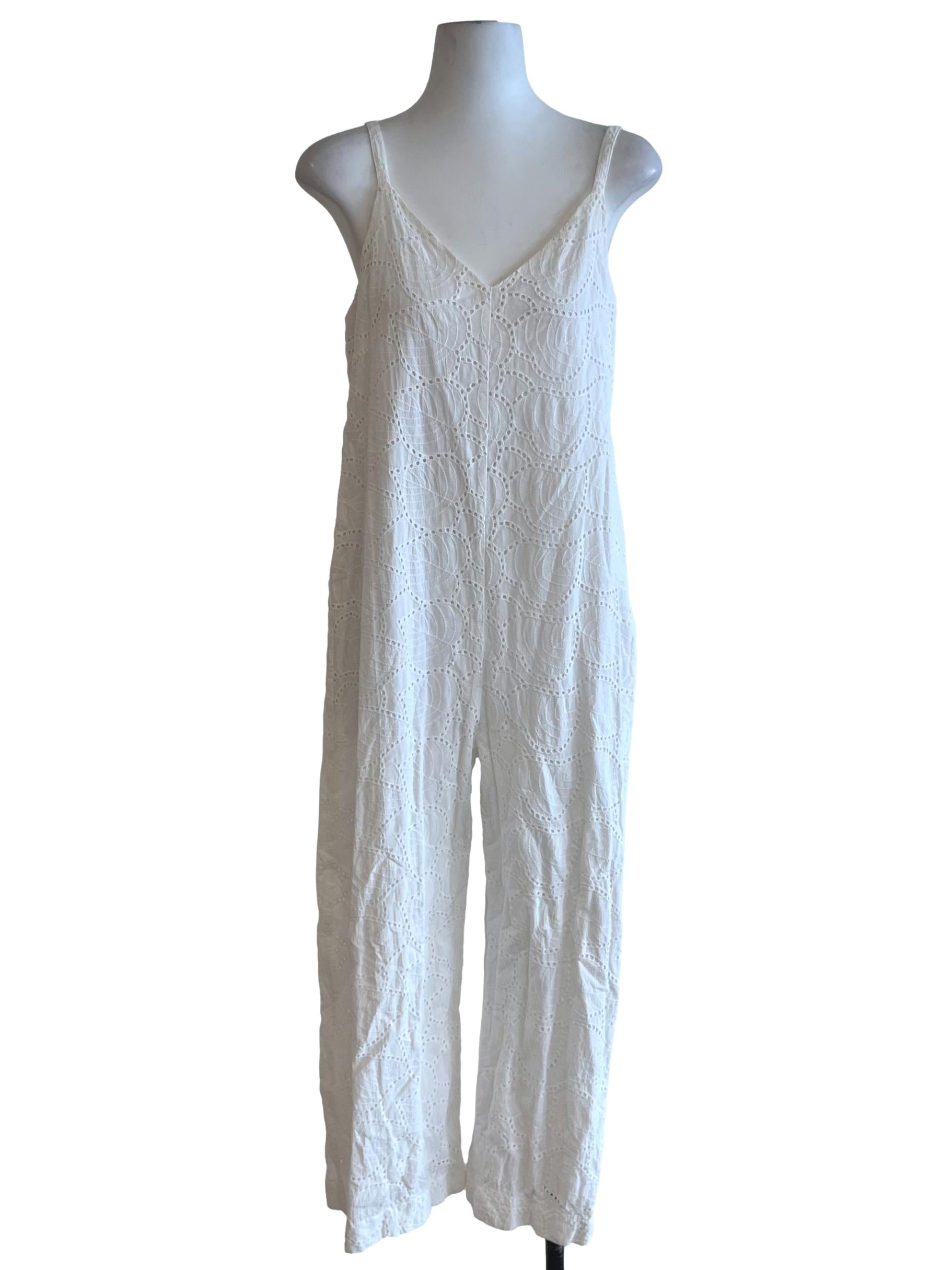 White Birdseye Jumpsuit