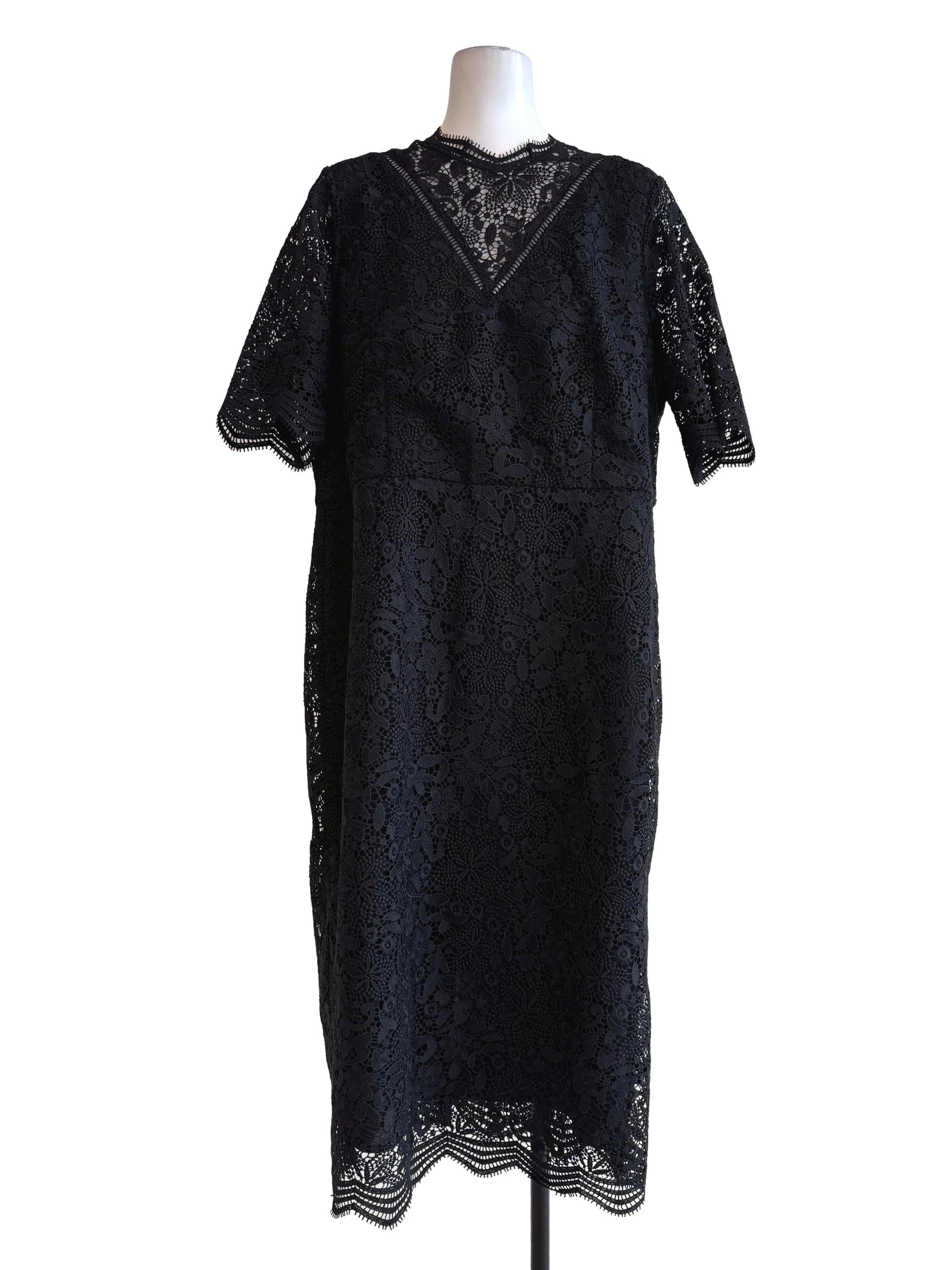 Lacey Black Short Sleeve Dress