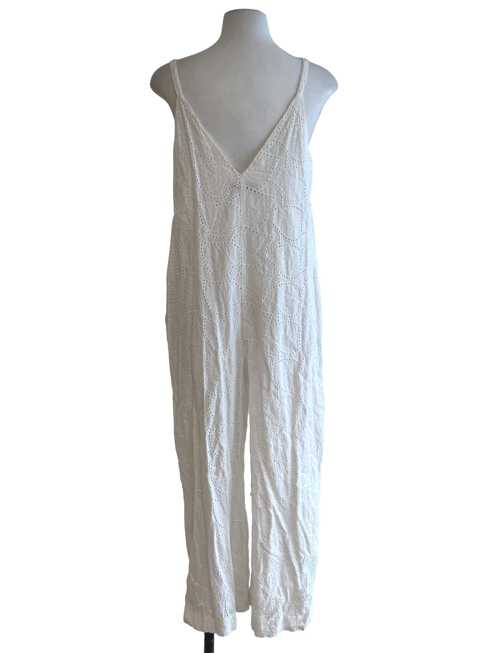 White Birdseye Jumpsuit