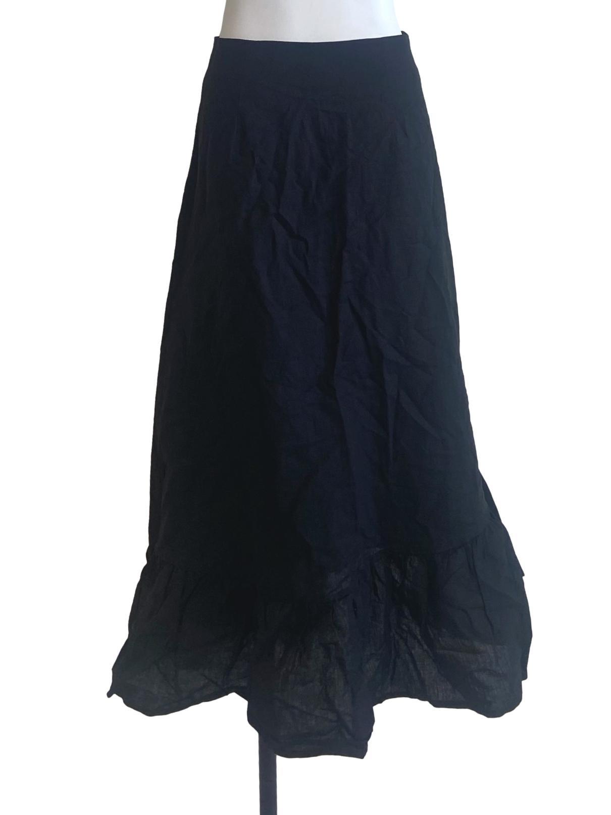 Black Button Down Asymmetric Skirt