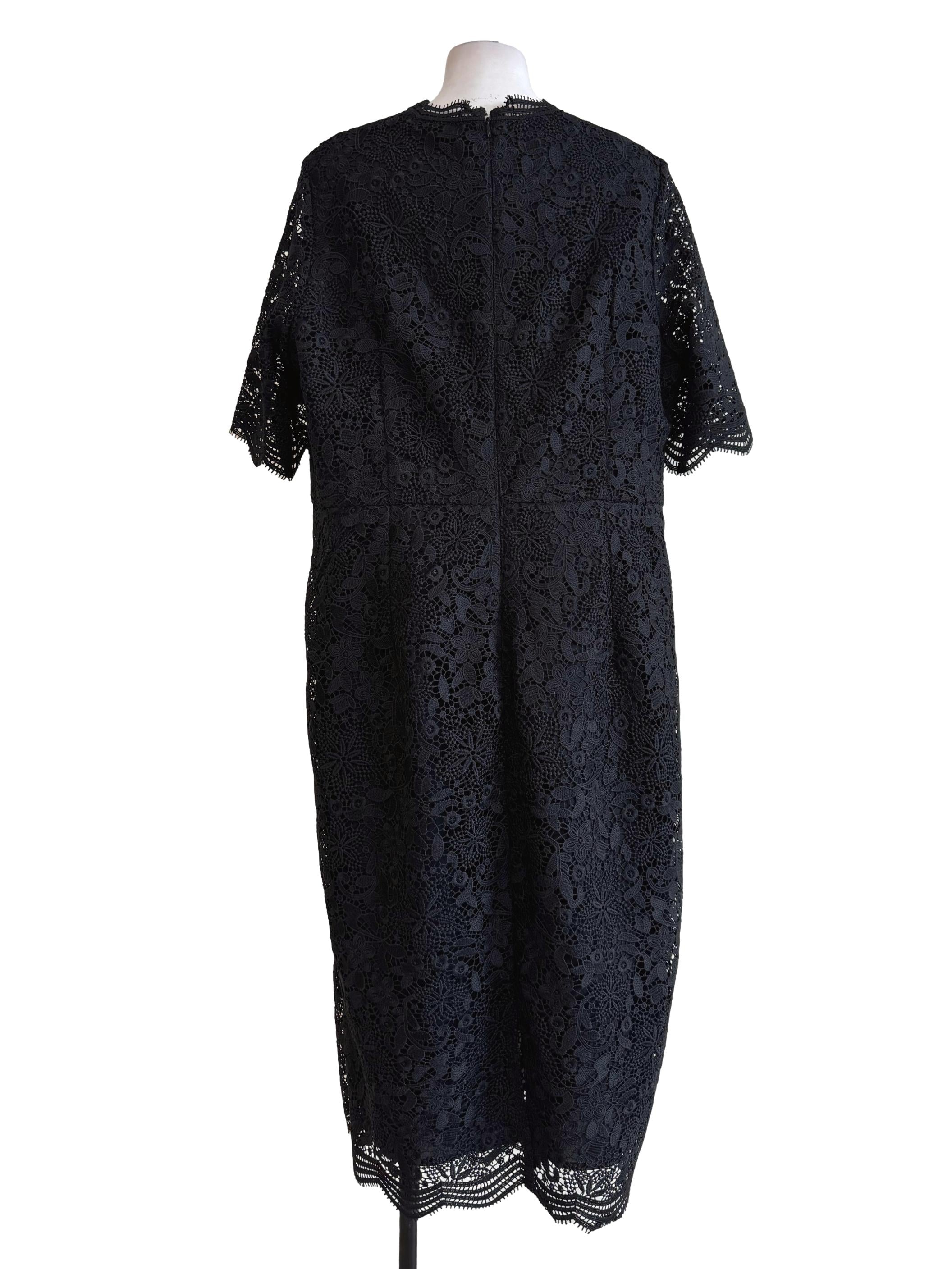Lacey Black Short Sleeve Dress