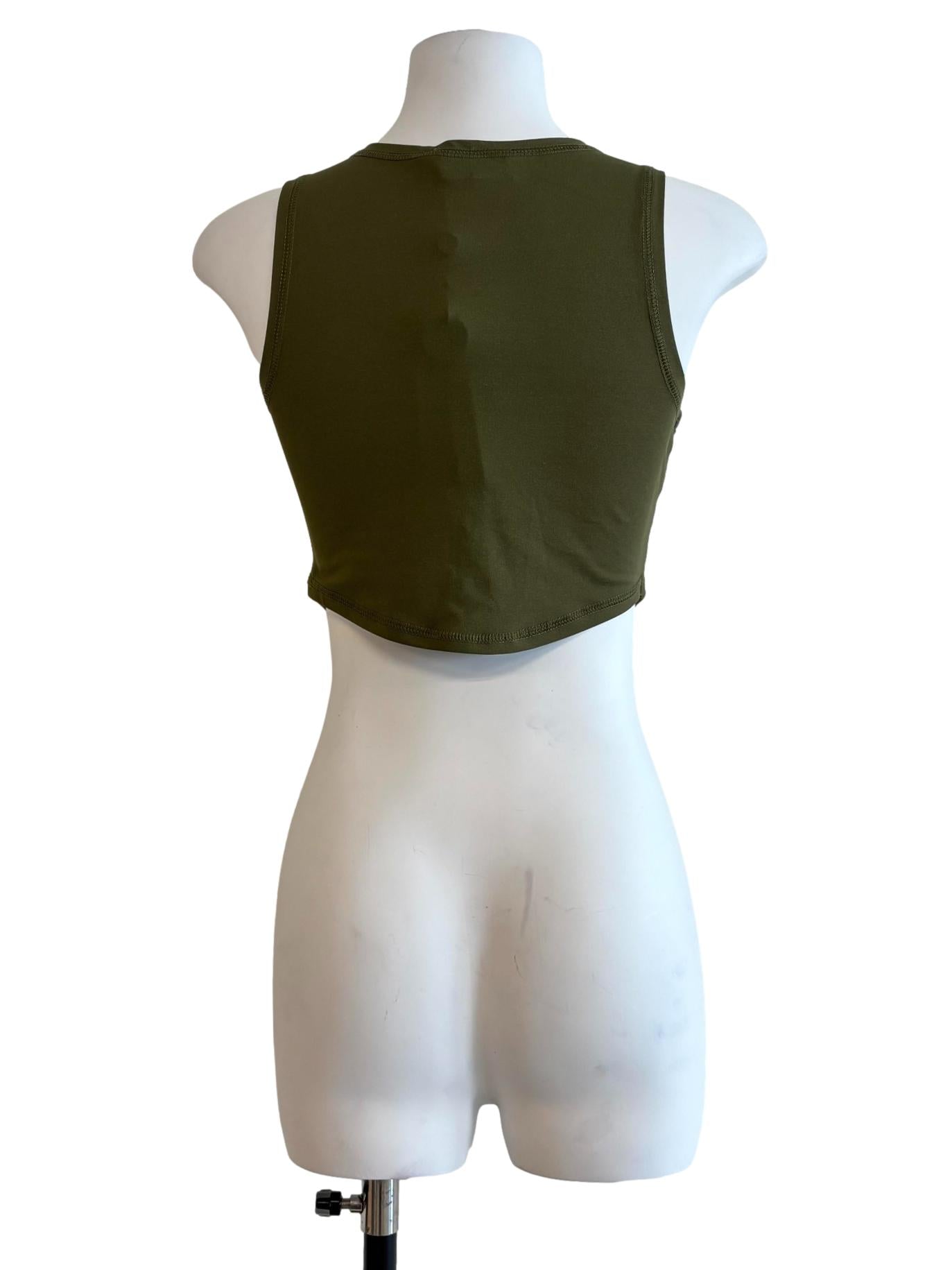 Olive Green Curved Tank Top