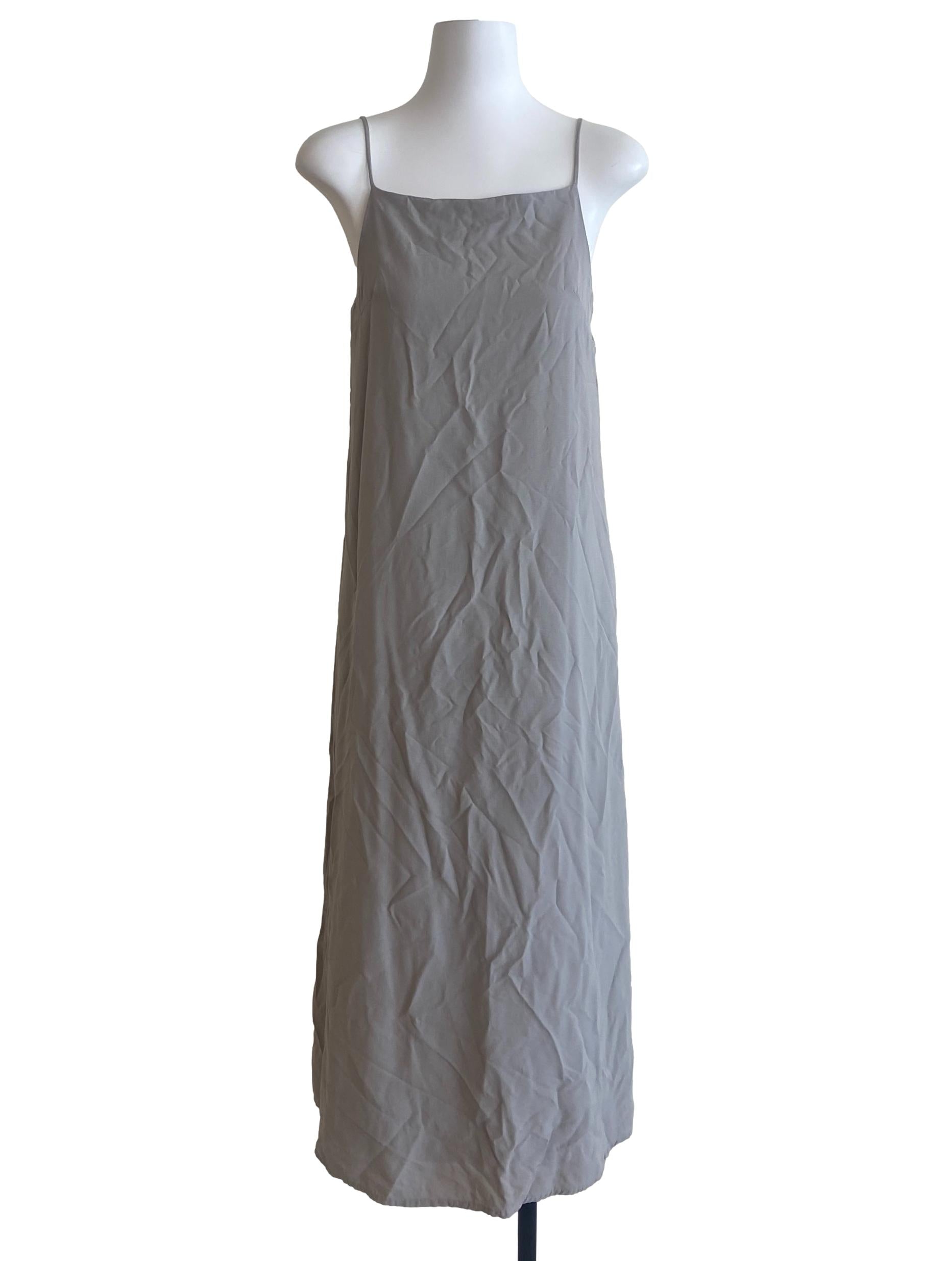 Coin Grey Spaghetti Straps Slip Dress
