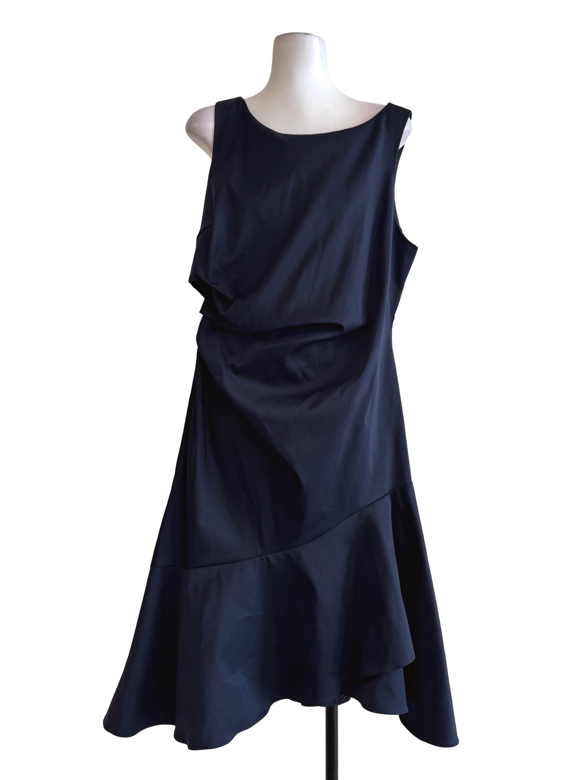 Navy Blue Flowy Bottom Dress