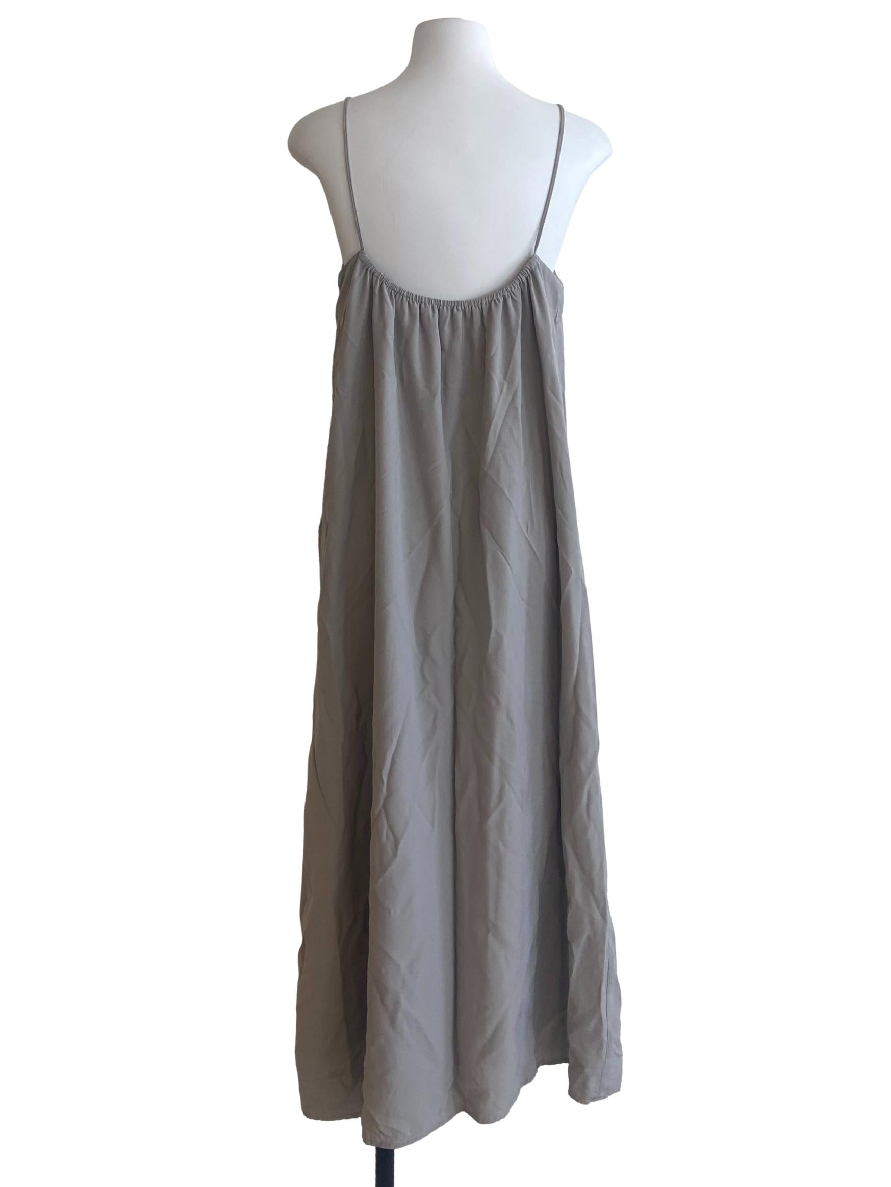 Coin Grey Spaghetti Straps Slip Dress