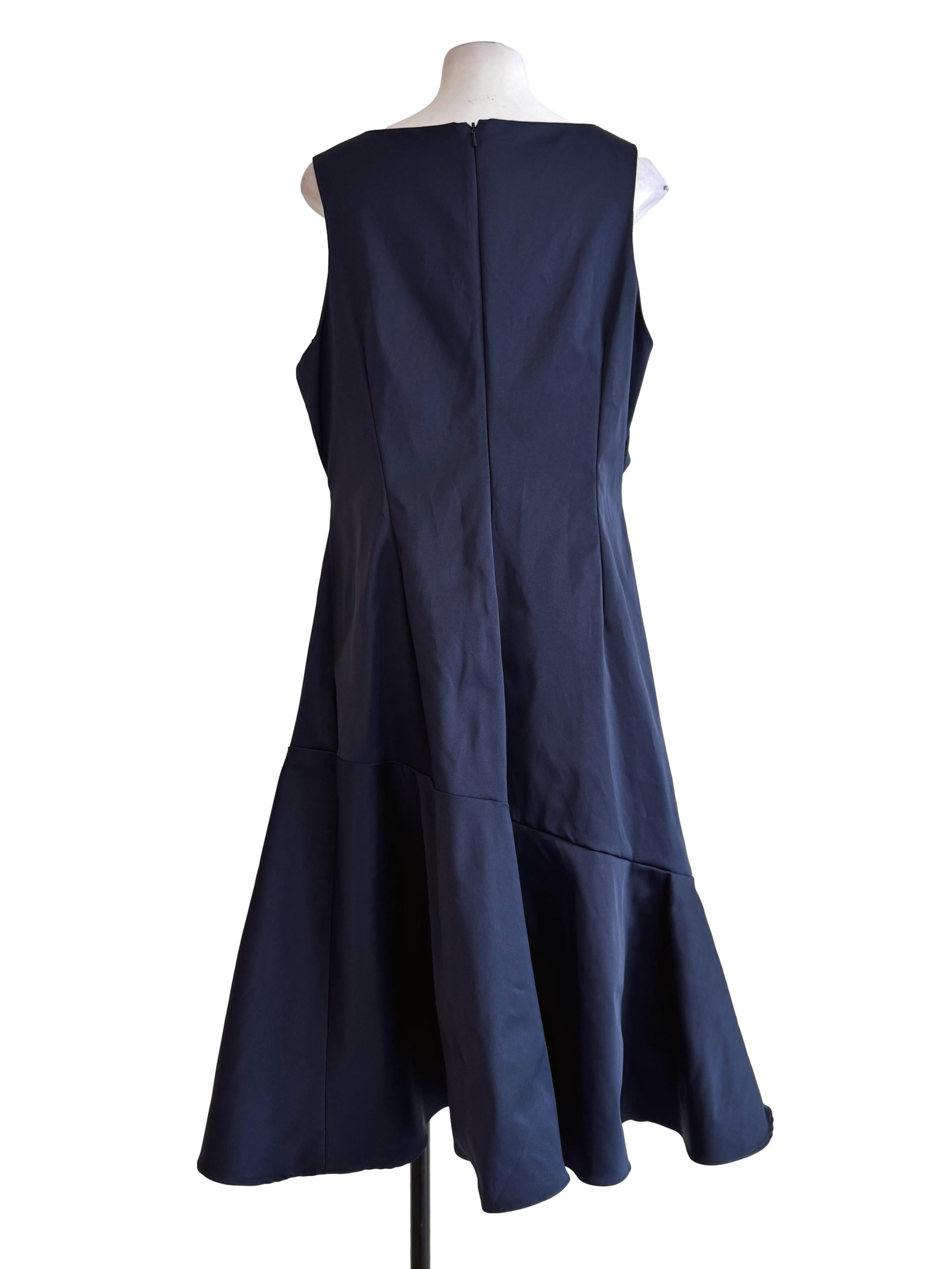 Navy Blue Flowy Bottom Dress