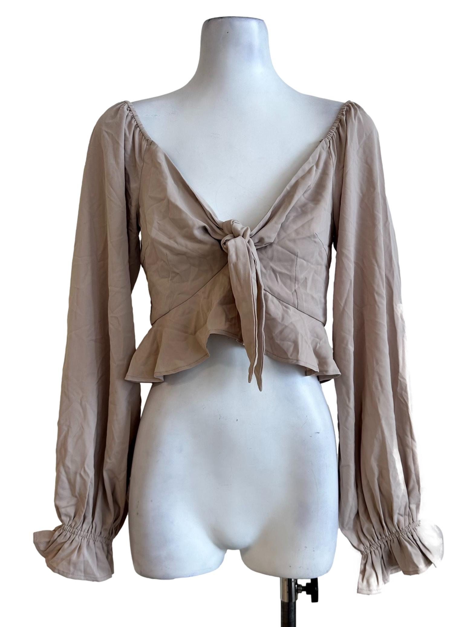 Beige V Neckline Top