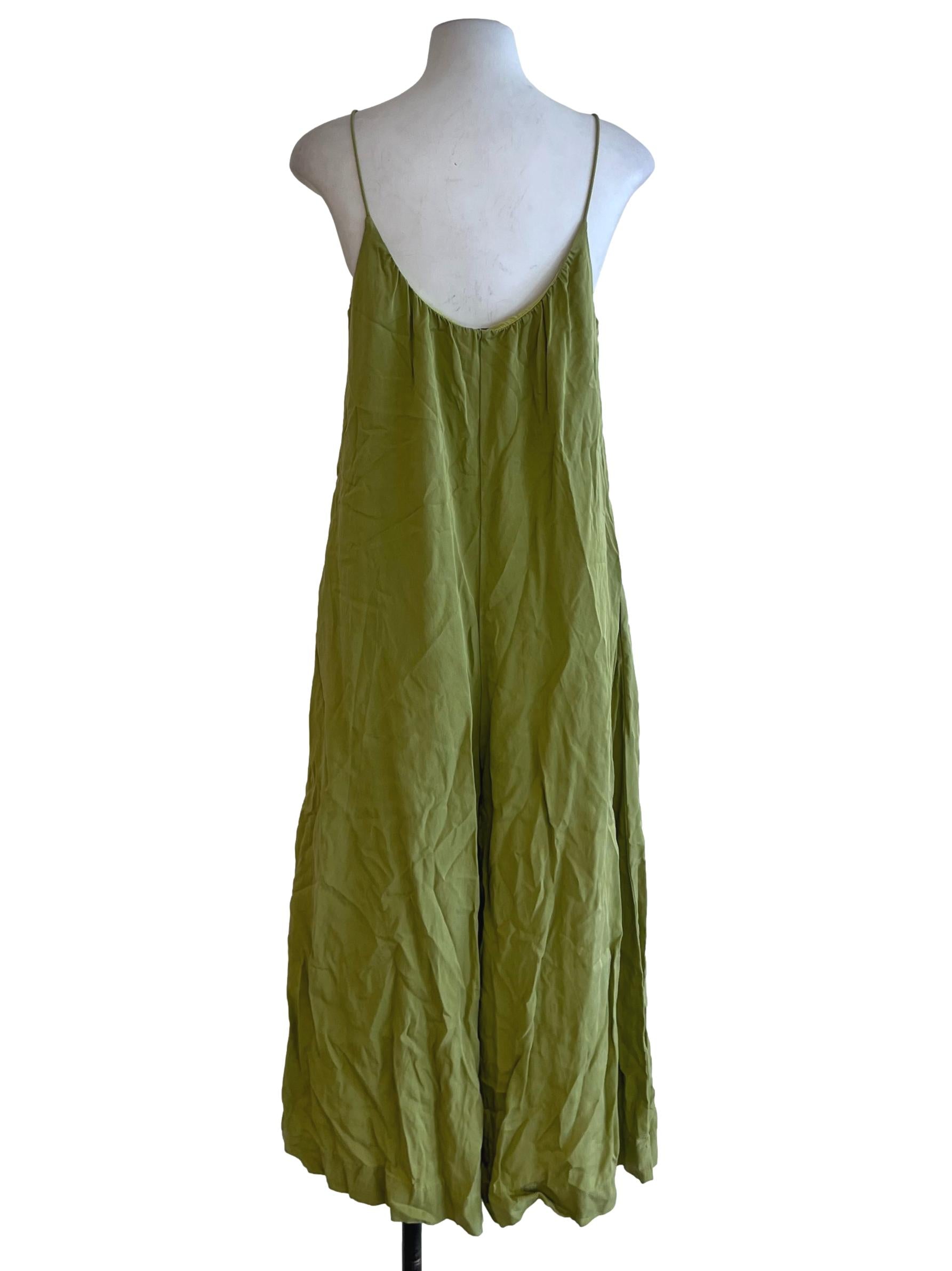 Olive Green Scoop Neckline Jumpsuit