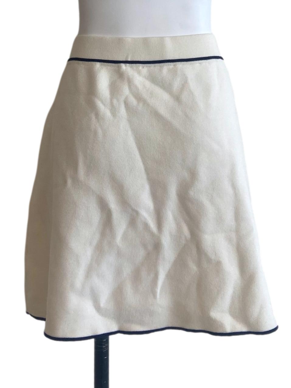 White & Black Knit Mini Skirt