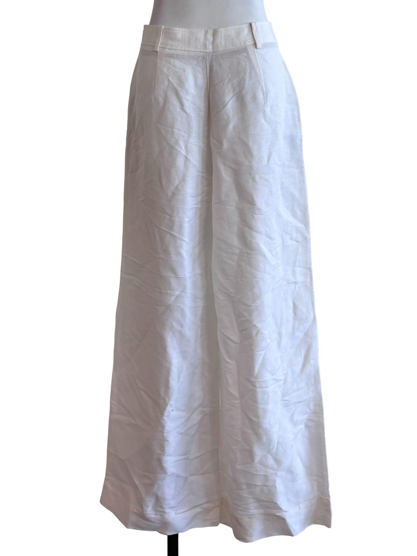 Daisy White Unlined Wide Pants