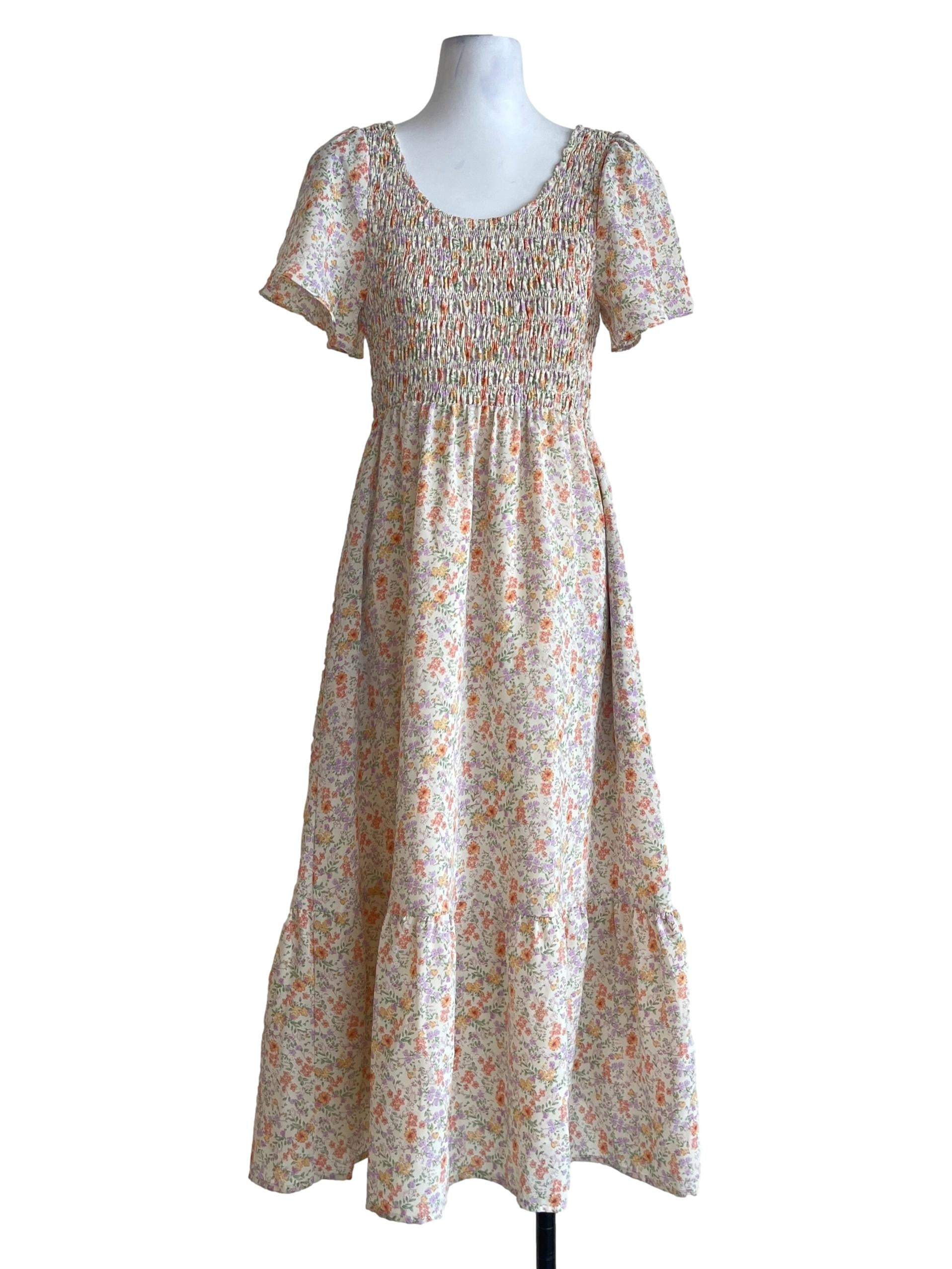 Sepia Pink Scoop Neck Maxi Dress
