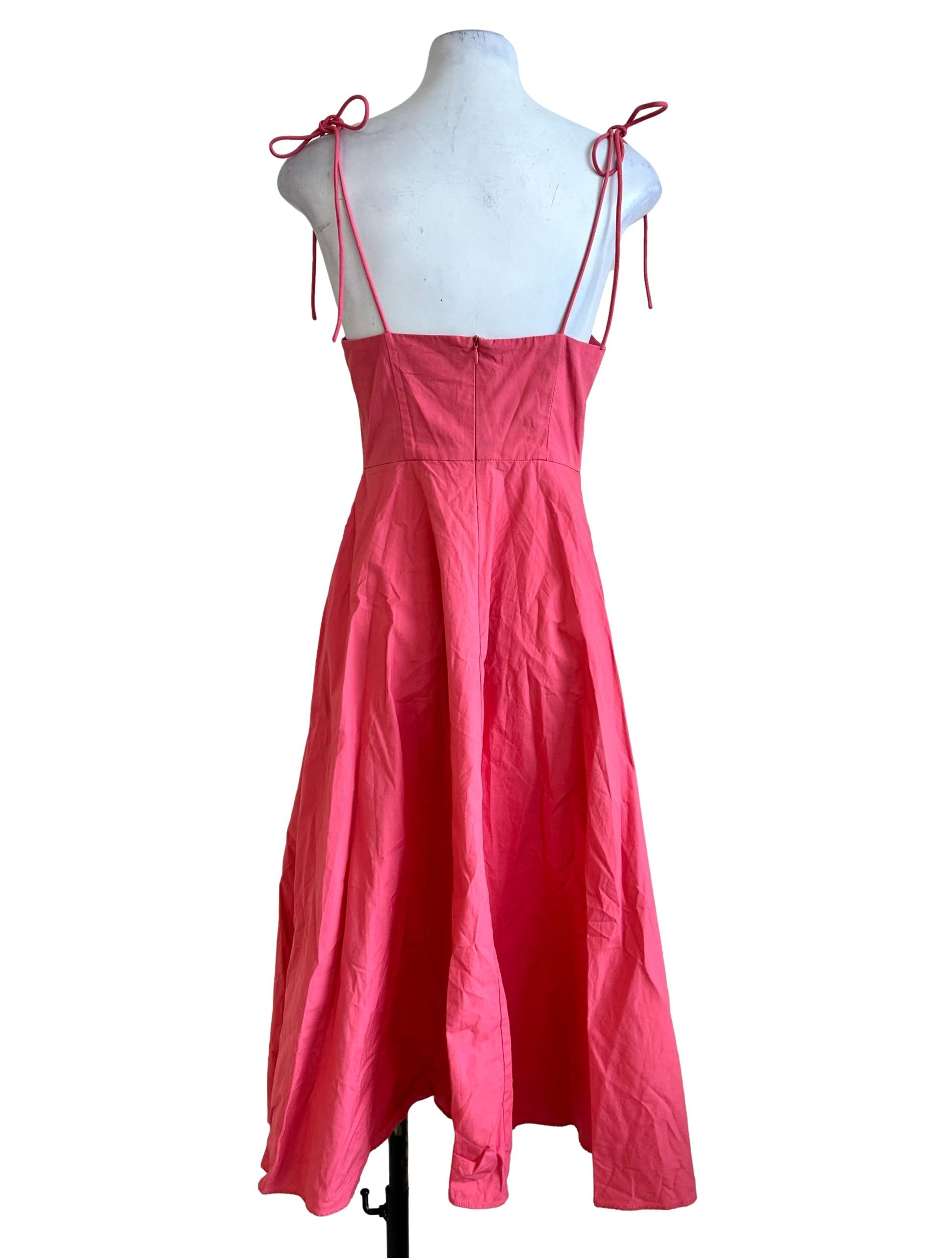 Strawberry Pink Sleeveless Midi Dress