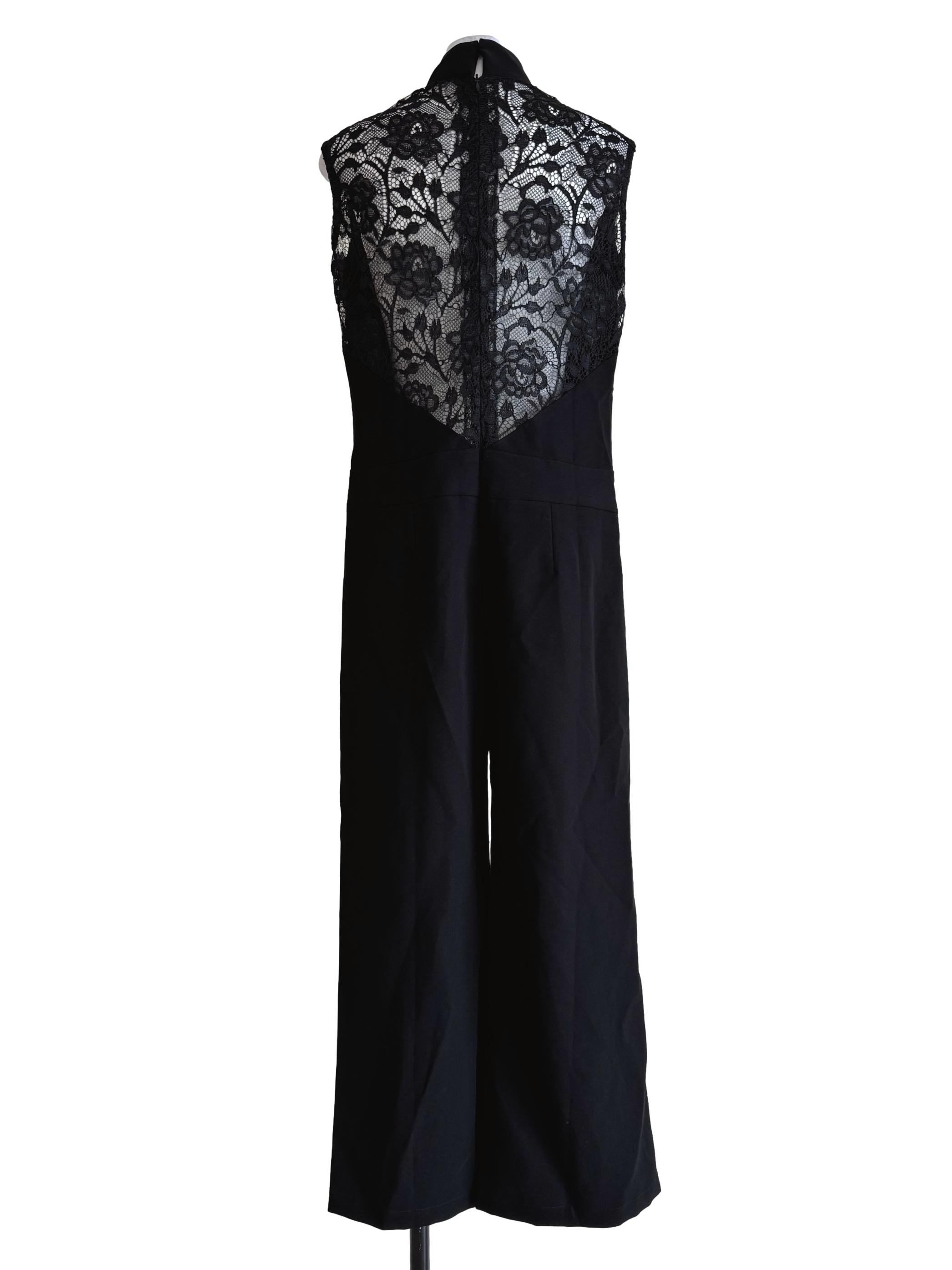 Midnight Black Half Lace Jumpsuit