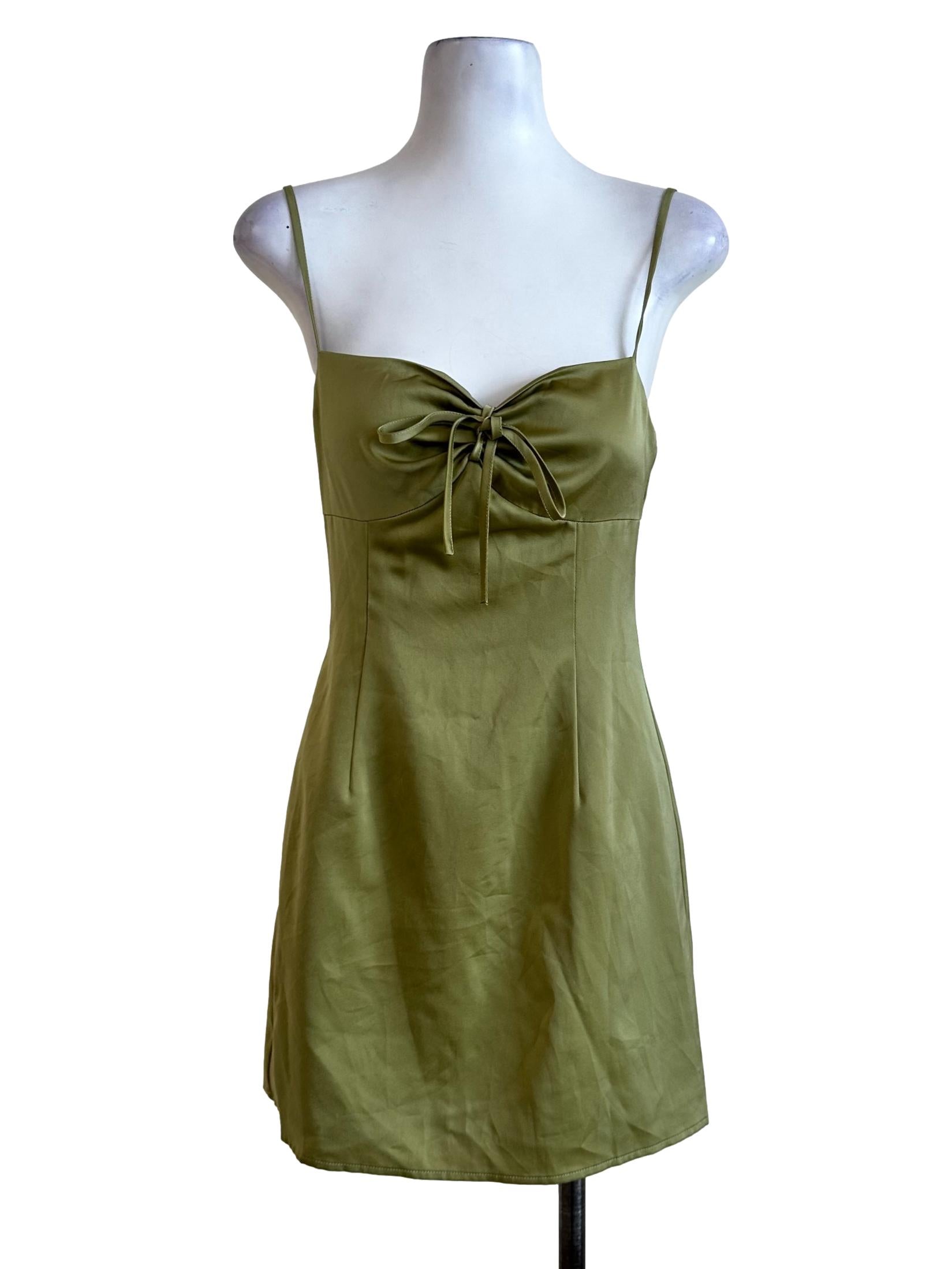 Green Padded Mini Dress