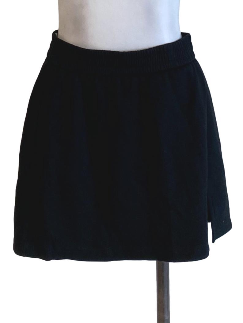 Ebony Black High Waisted Mini A-Line Track Skirt