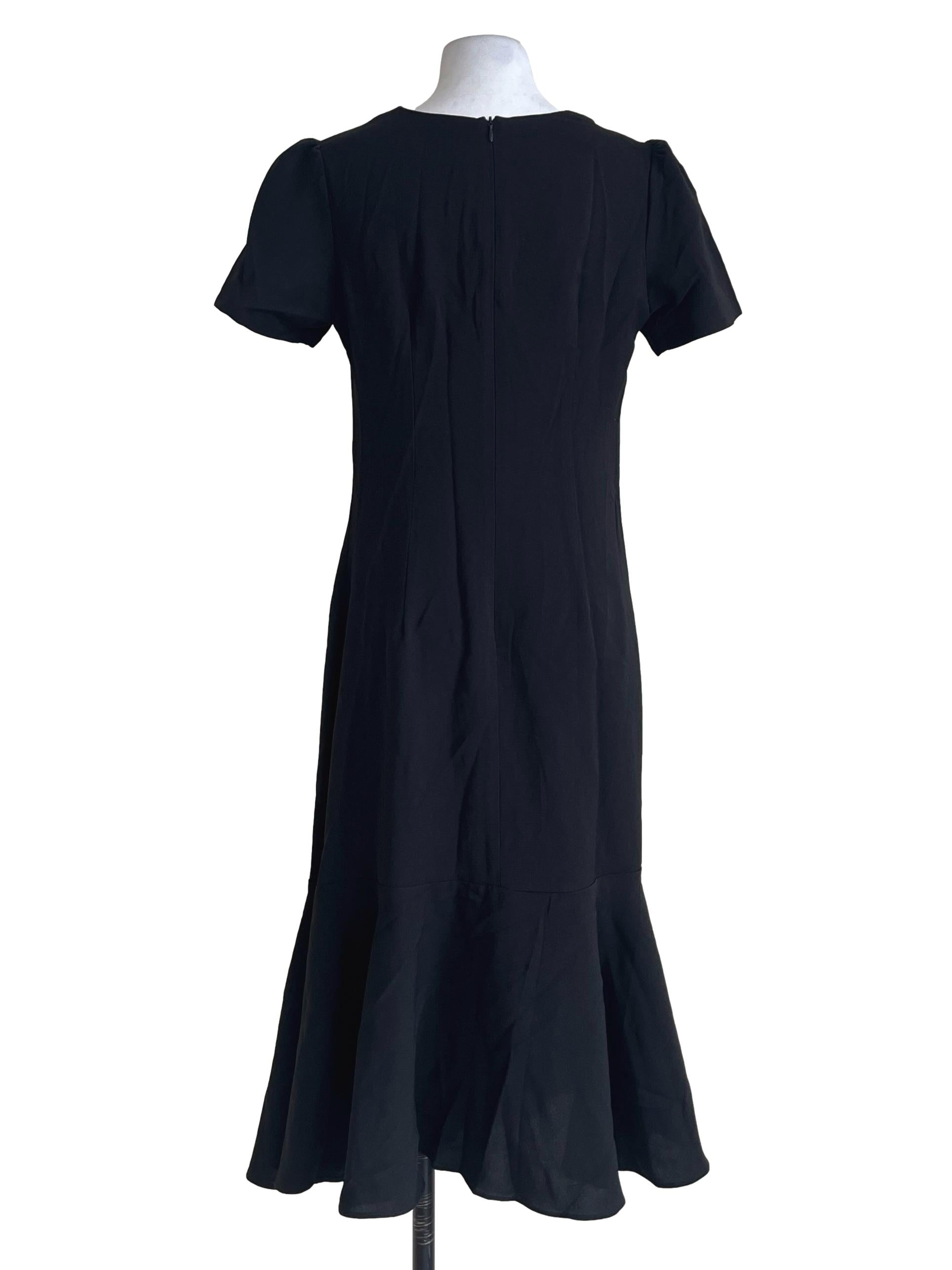 Ink Black Halter Drop Waist Dress