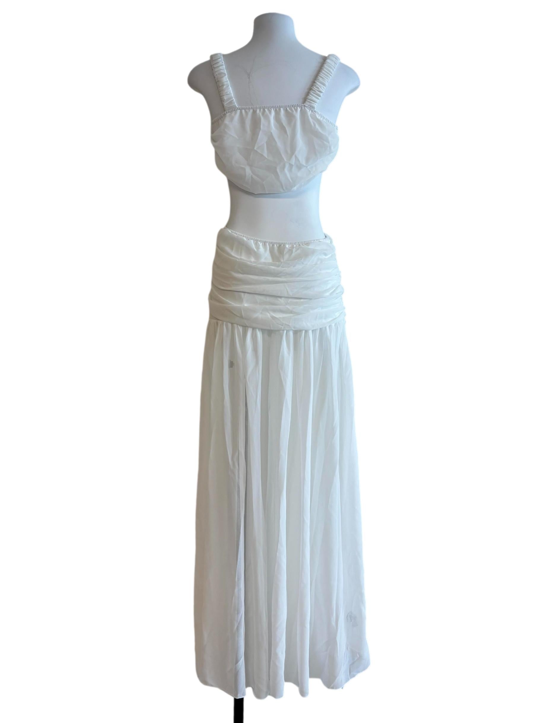 Pearl White Smocked Maxi Dress