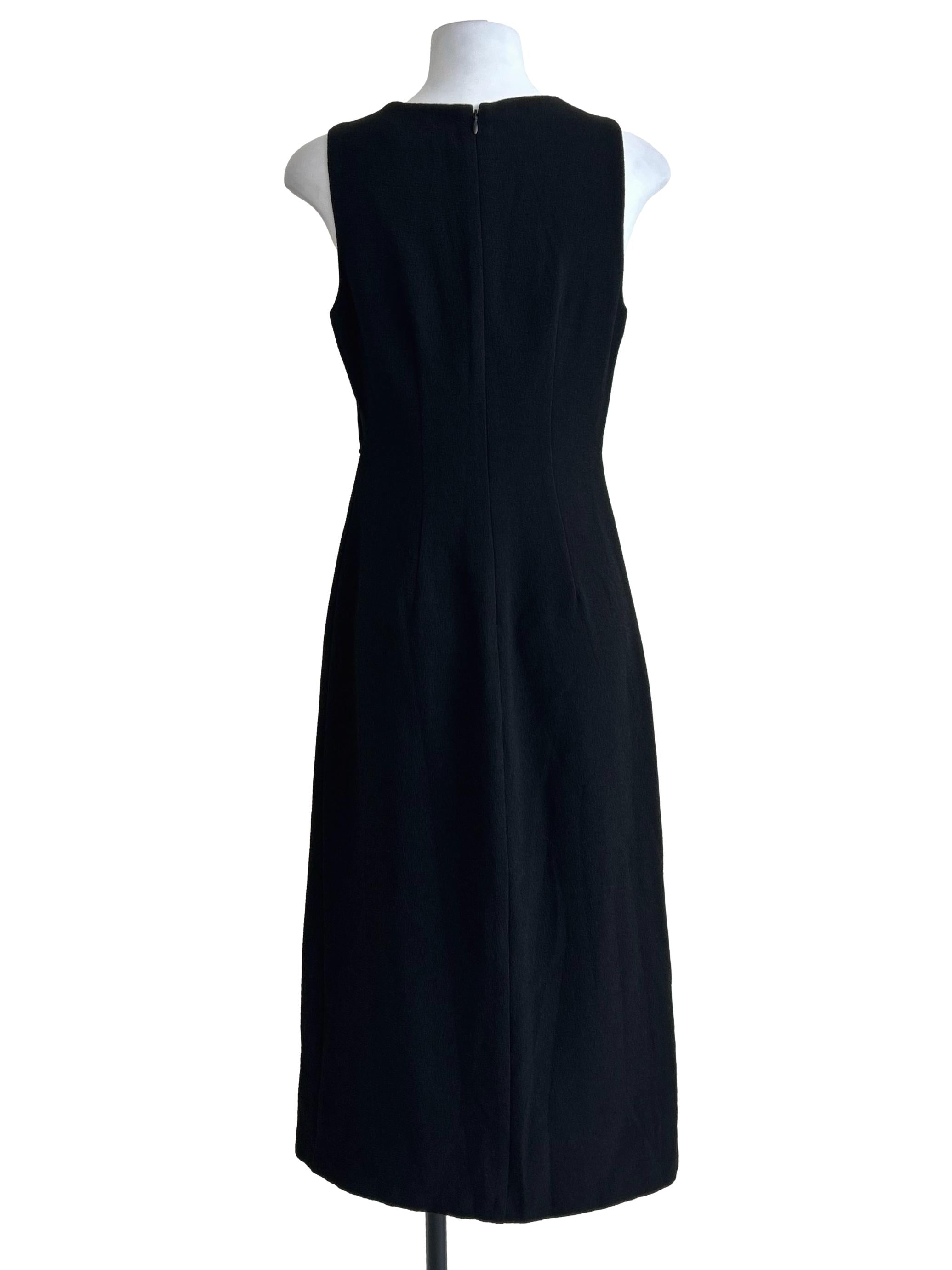Black Twist Front Front Slit Dress