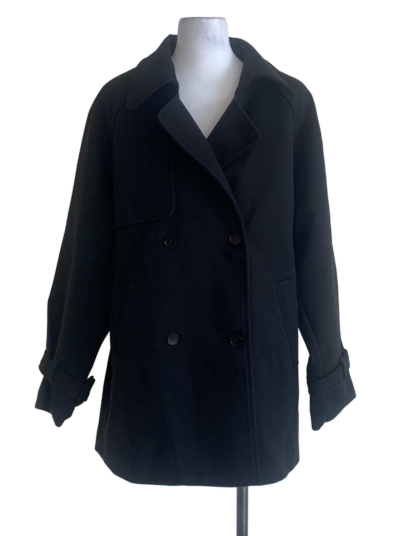 Black Double Breasted Long Blazer