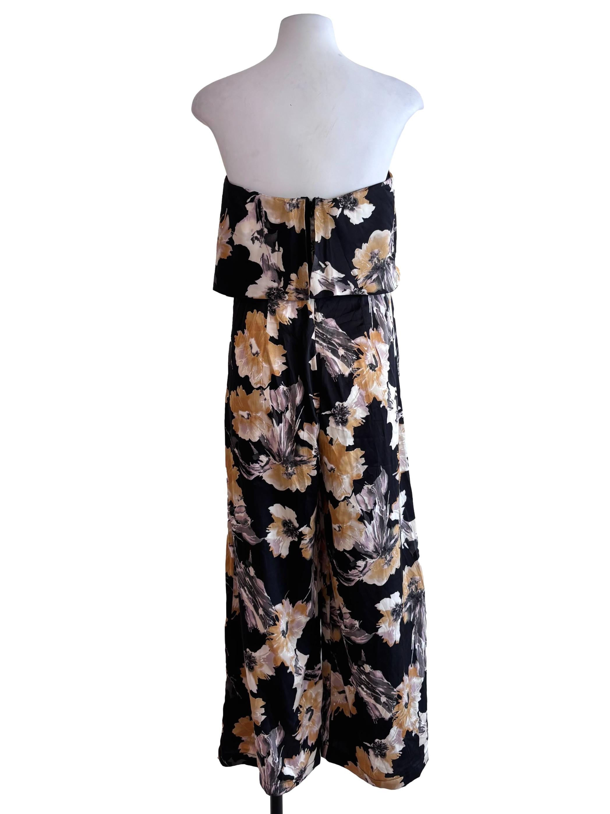 Black Printed Petite Brenna Tube Jumpsuit