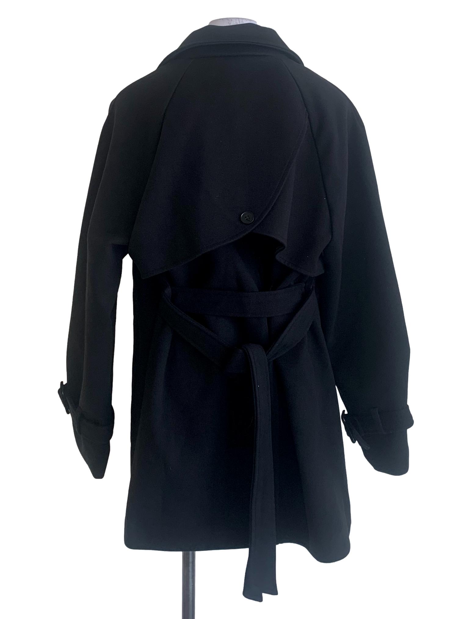 Black Double Breasted Long Blazer