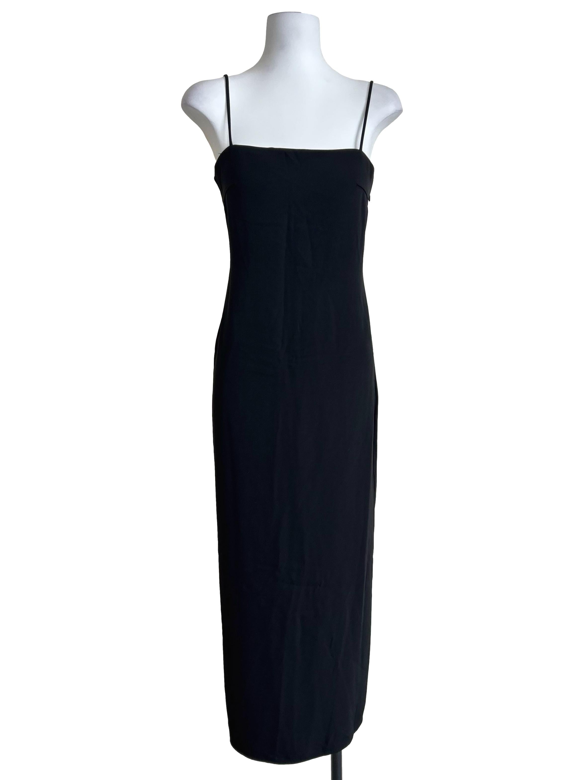 Black Spaghetti Strap Slip Dress