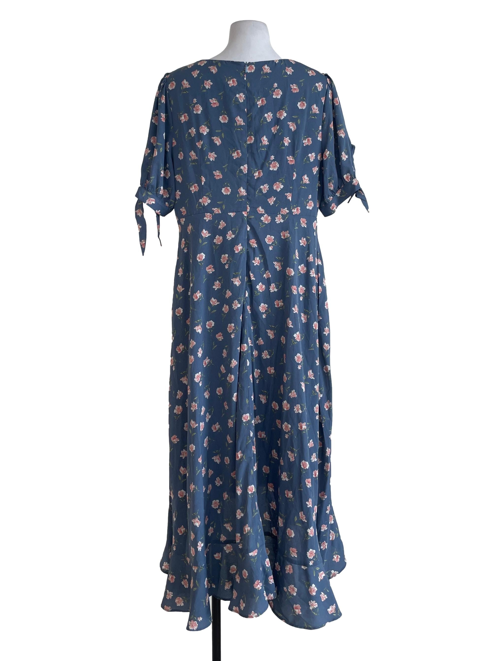 The Willow Label Stone Blue Floral Dress | REFASH