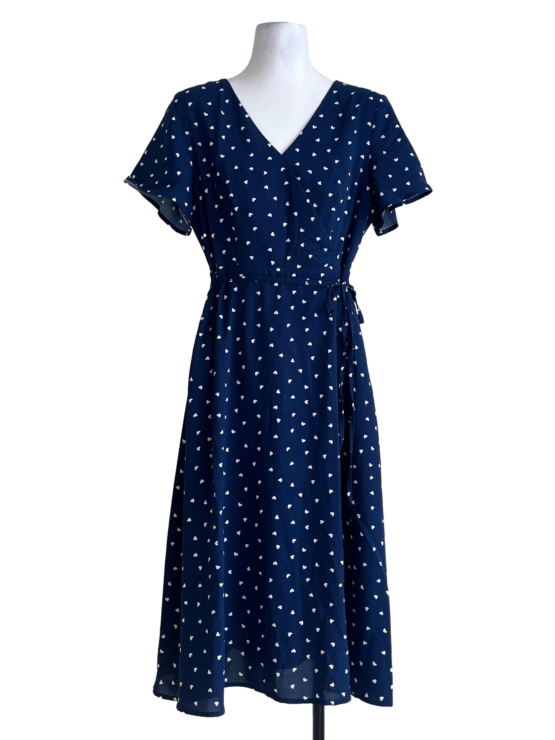 Peacock Blue V-Neck A-Line Dress