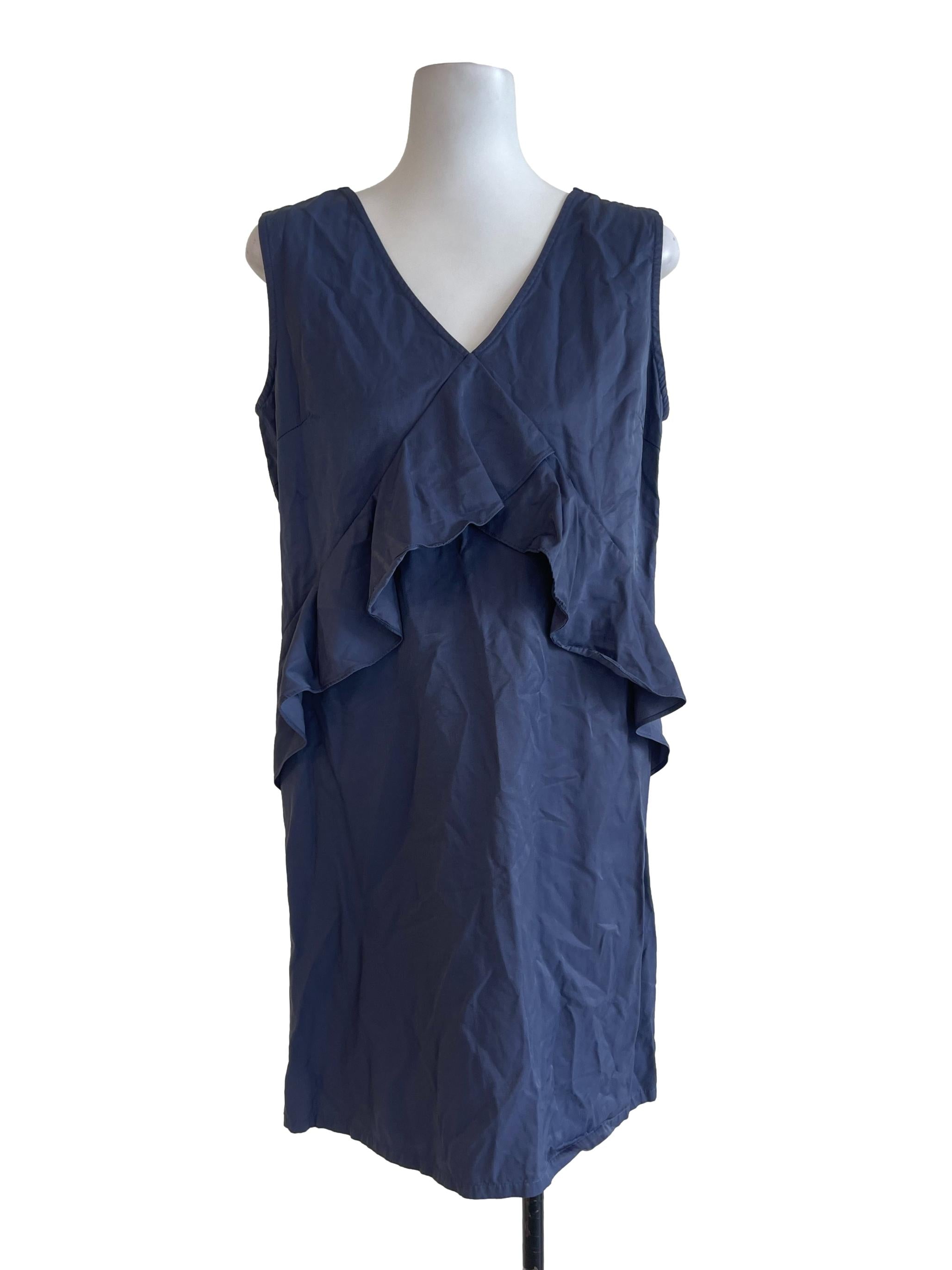 Dark Grey Cross Ruffles Dress