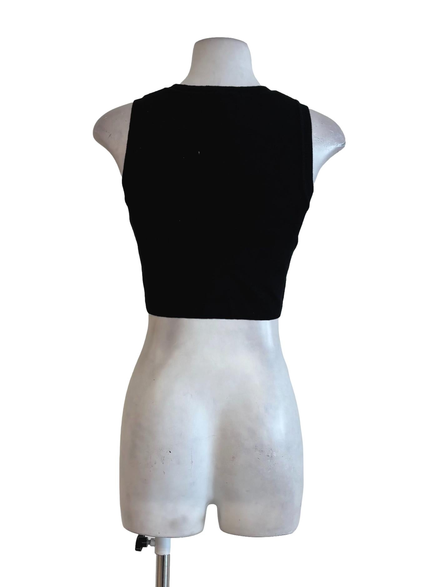 Black Sleeveless Ribbed Top