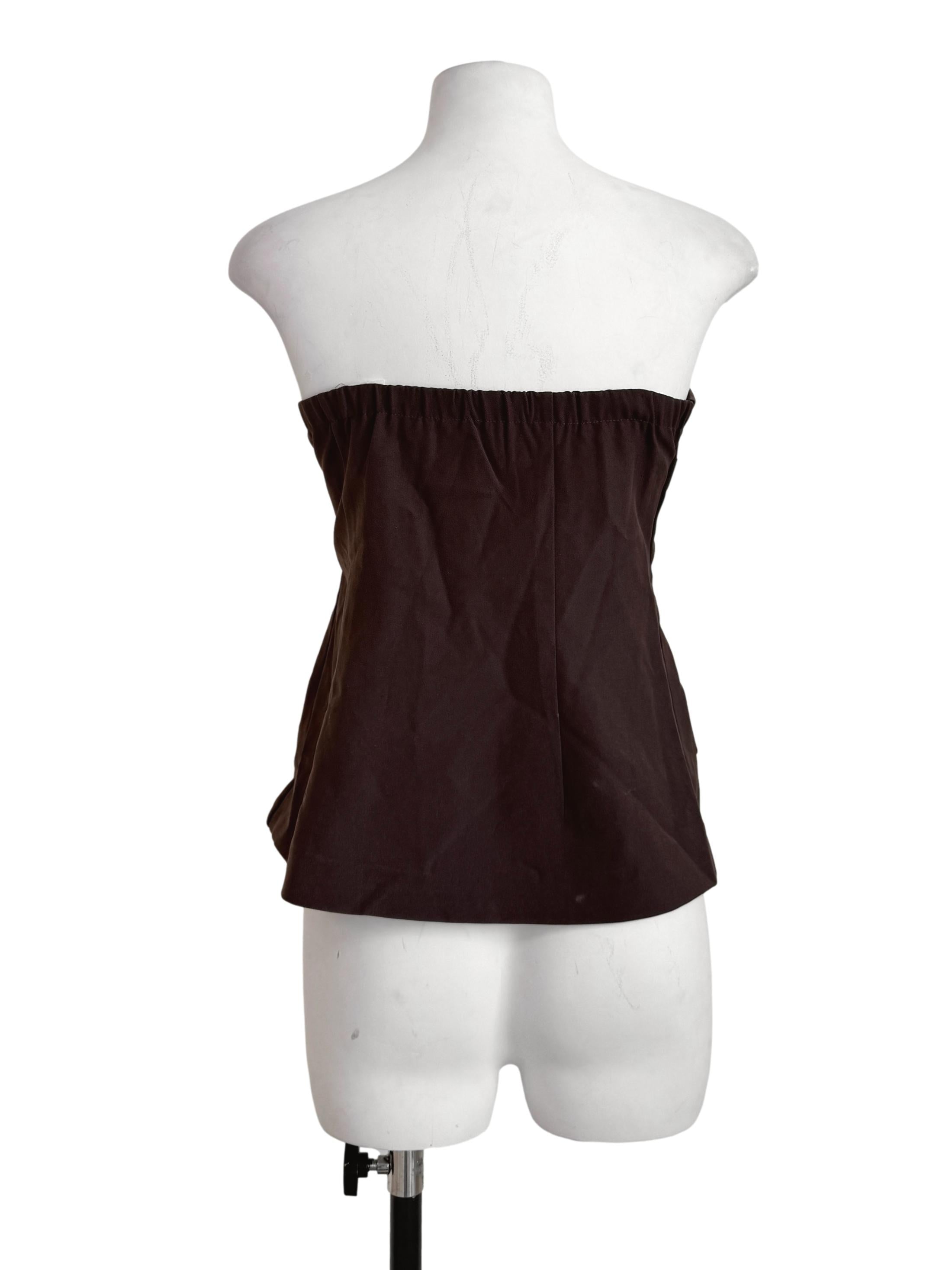 Mocha Brown Tailored Tube Top YHF