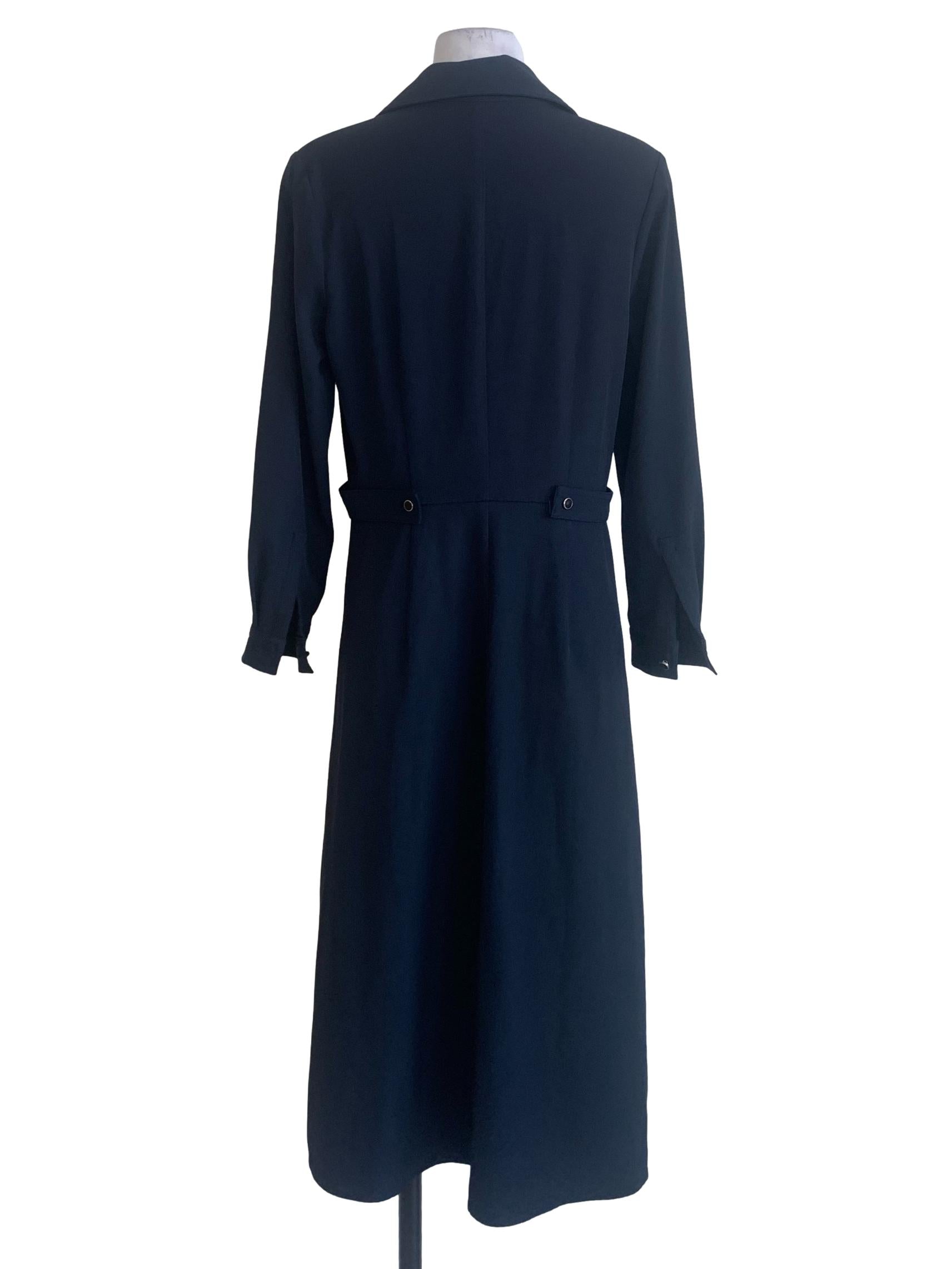 Navy Blue Long Outerwear