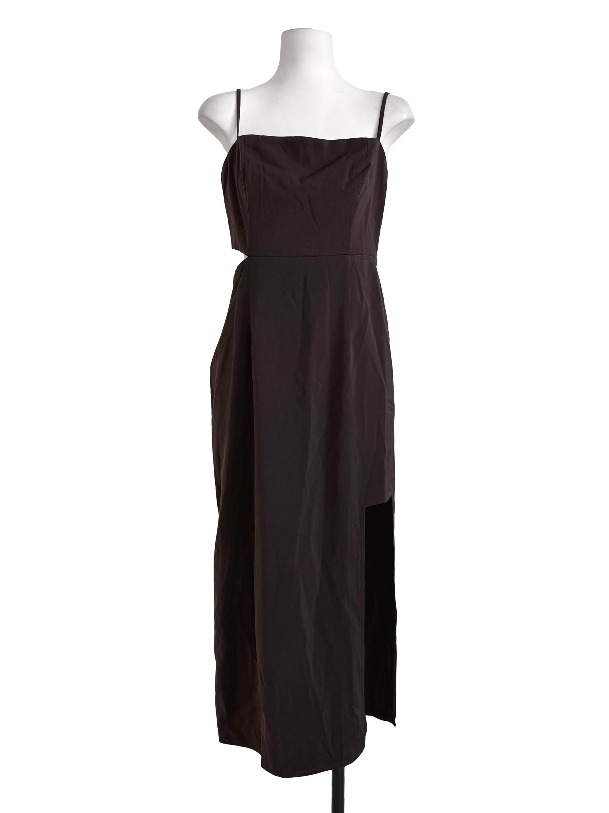 Umber Brown Waist Cut-Out Dress