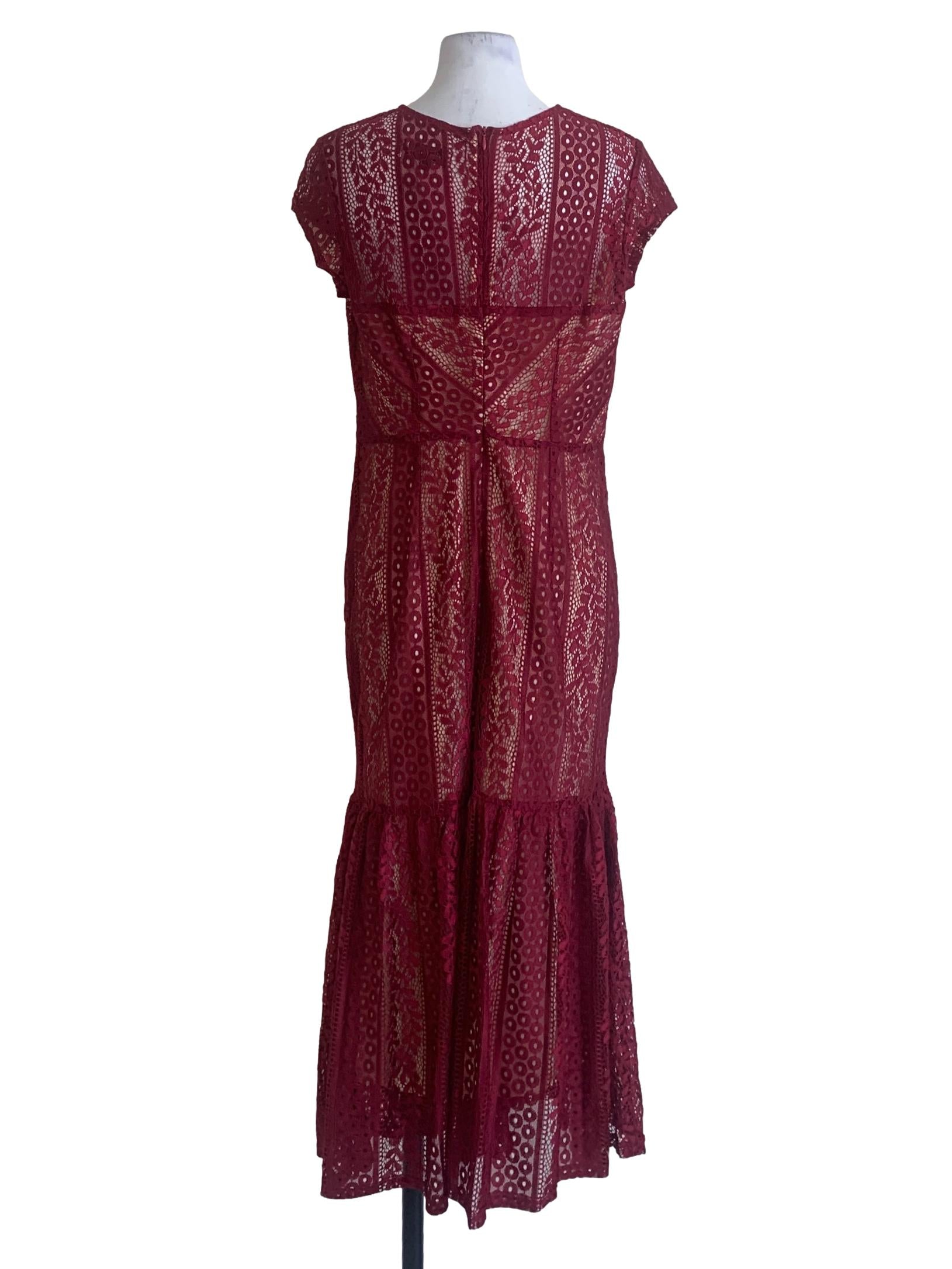Red Laced Pattern Dress