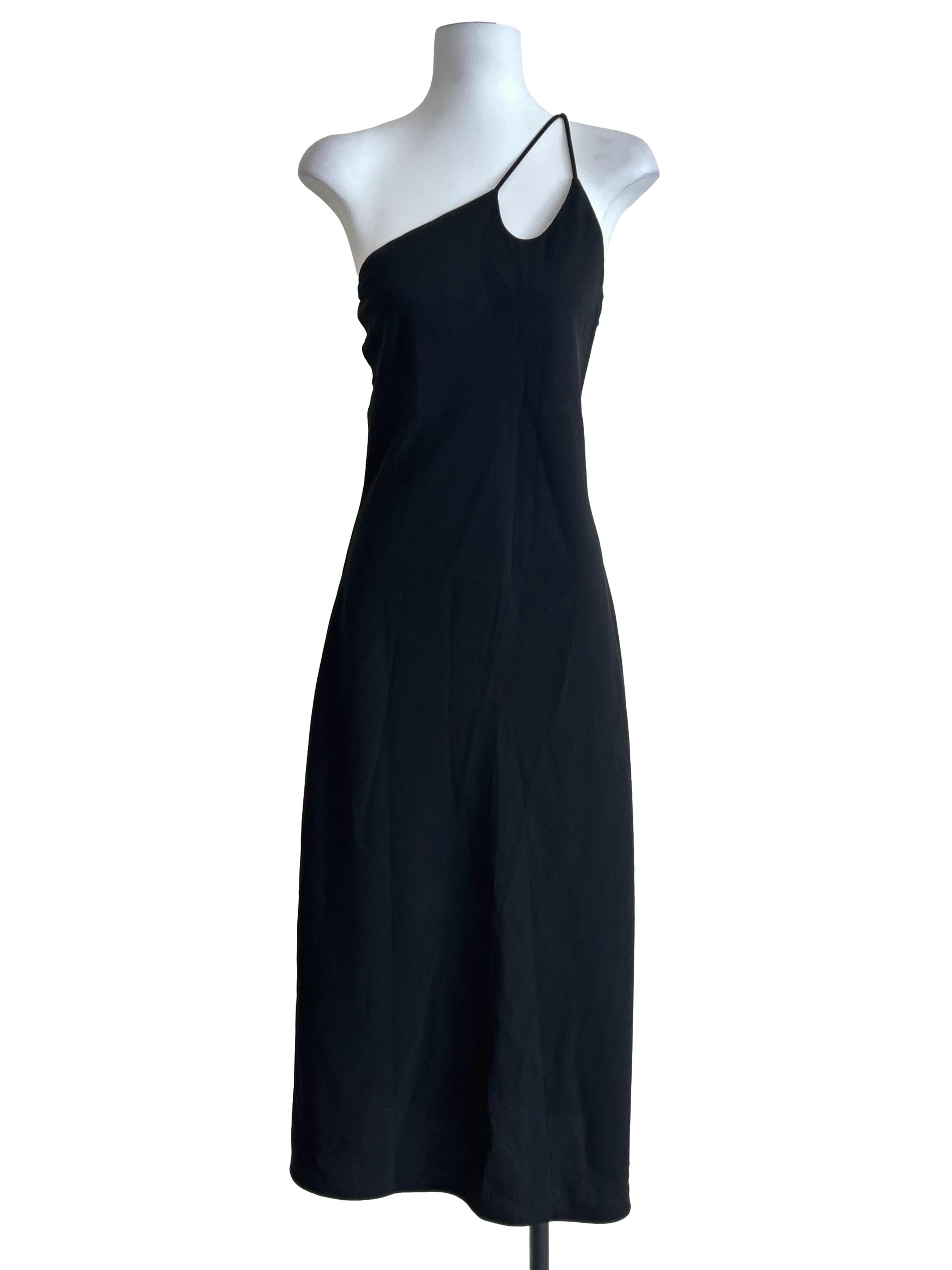 Black One Shoulder Strap Dress