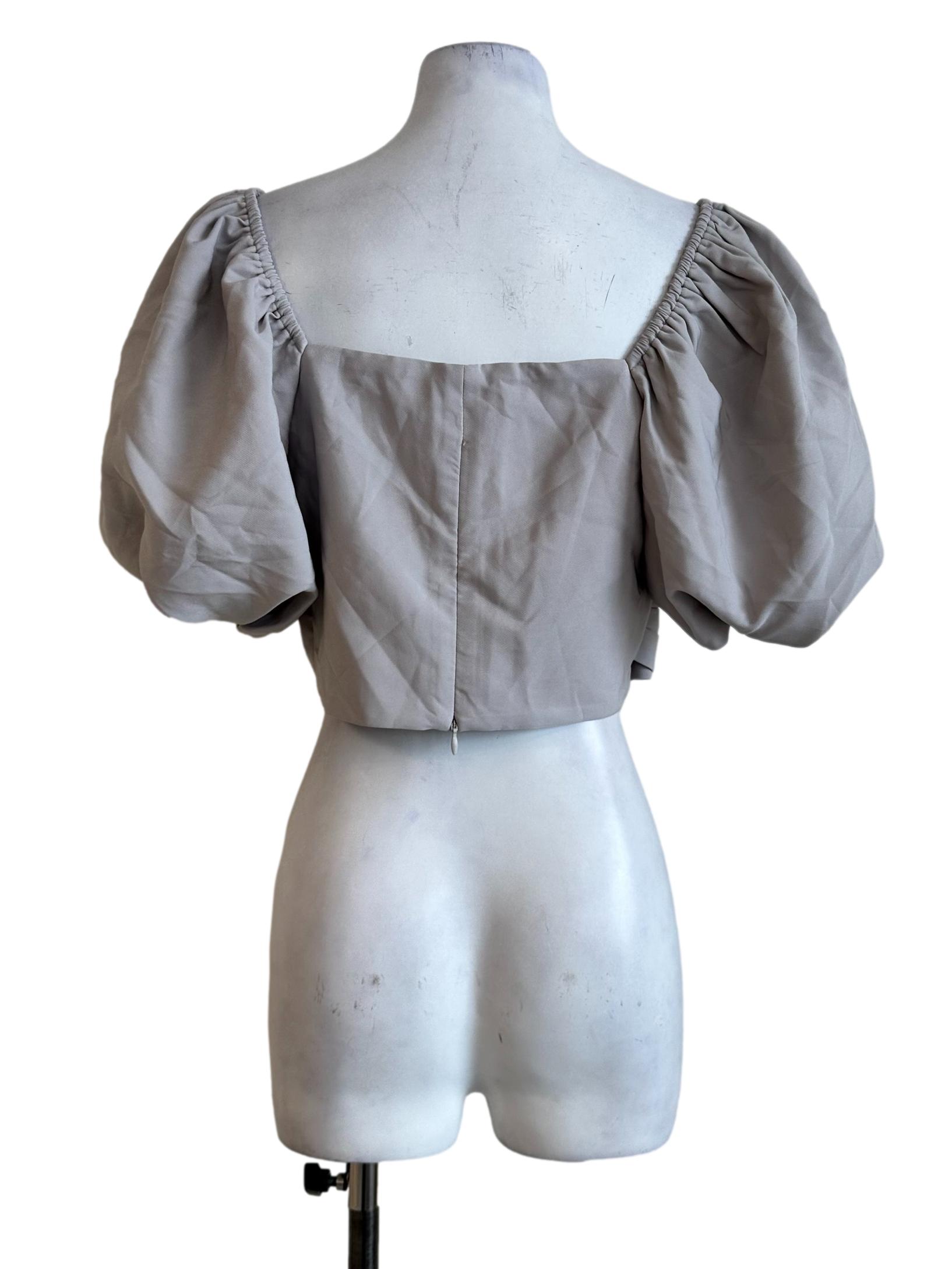 Oyster Beige V Neckline Top