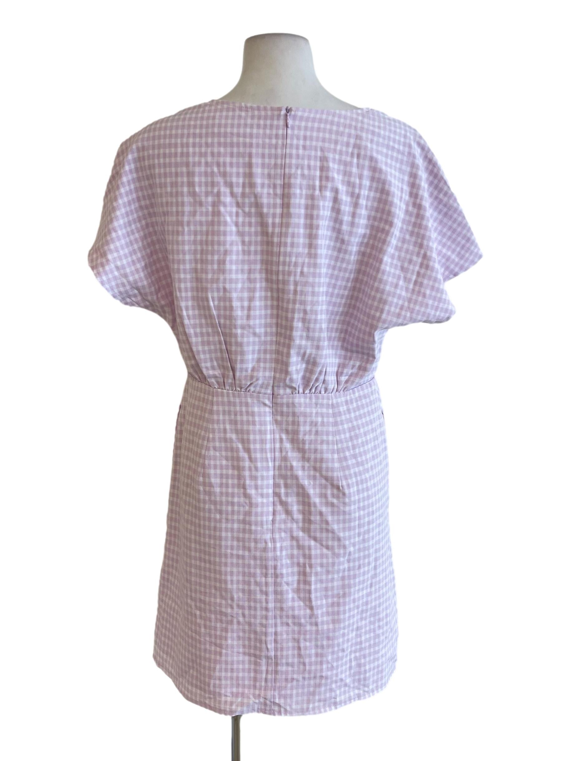 Periwinkle Purple Plaid Wrap Kimono Dress