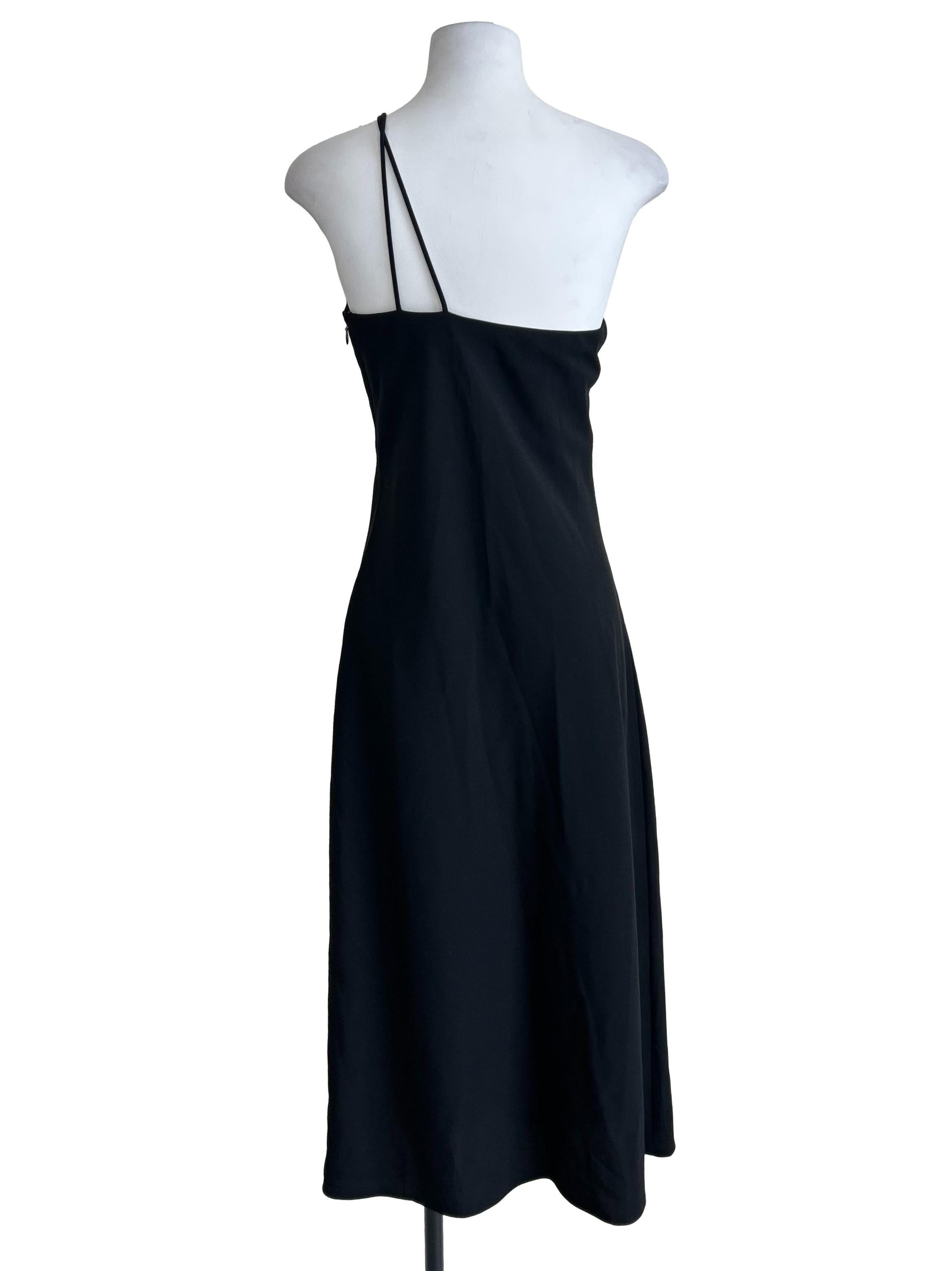 Black One Shoulder Strap Dress