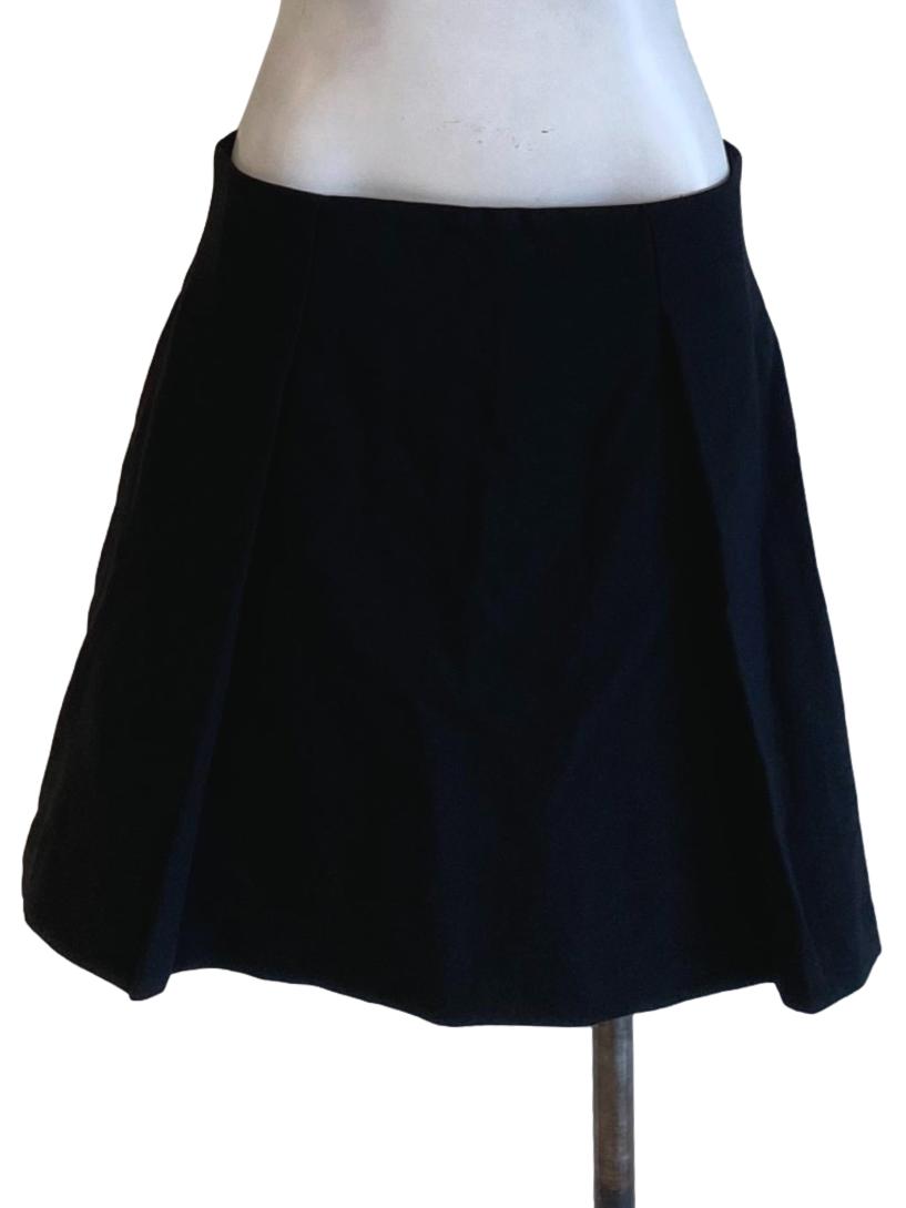 Rich Black Regular Loose Mini A-Line Skirt