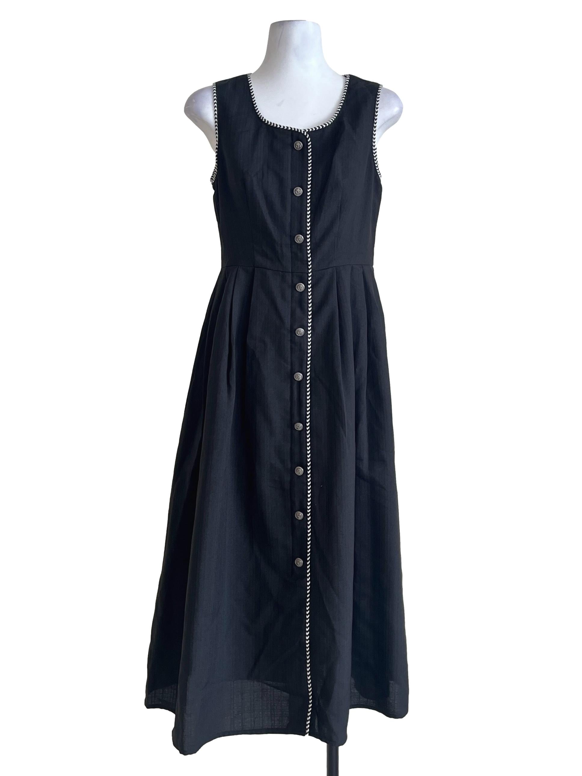 Ink Black Scoop Neck A-Line Dress