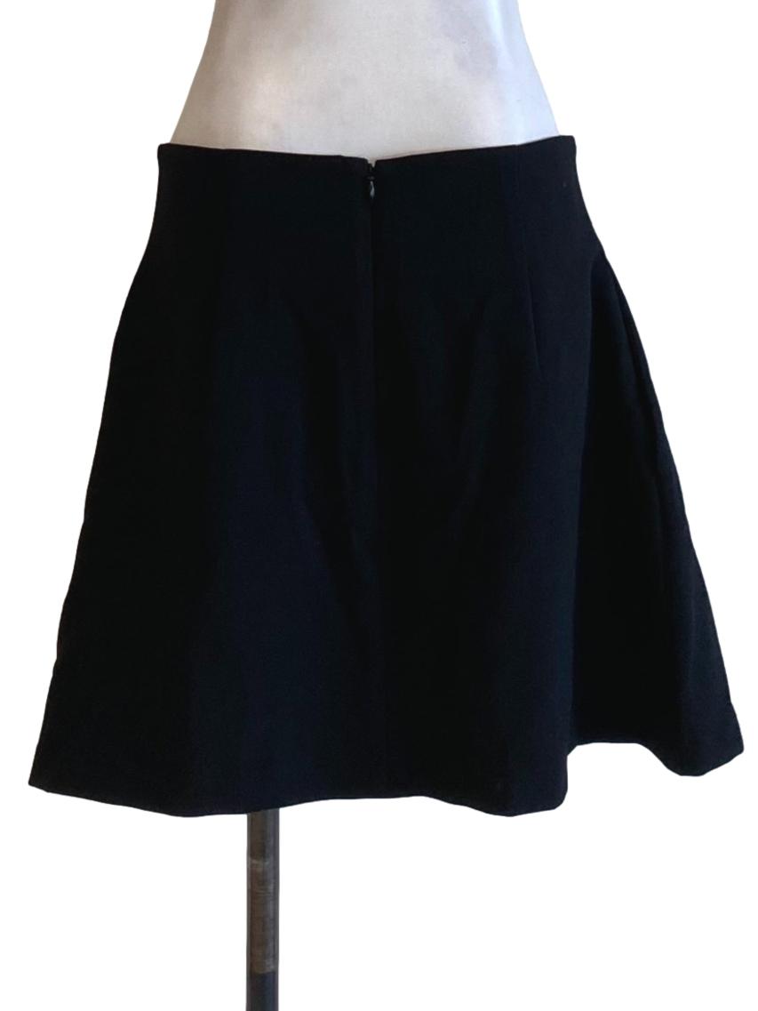 Rich Black Regular Loose Mini A-Line Skirt