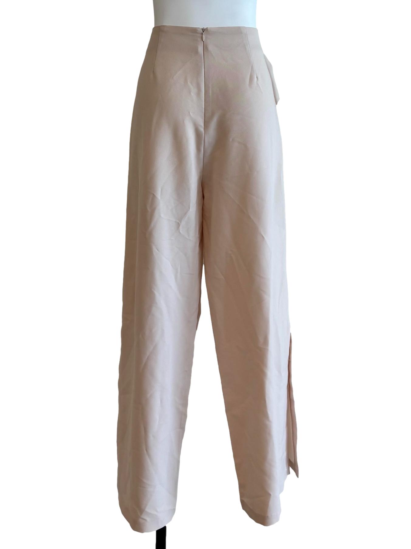 Antique White Side Twist Slit Pants