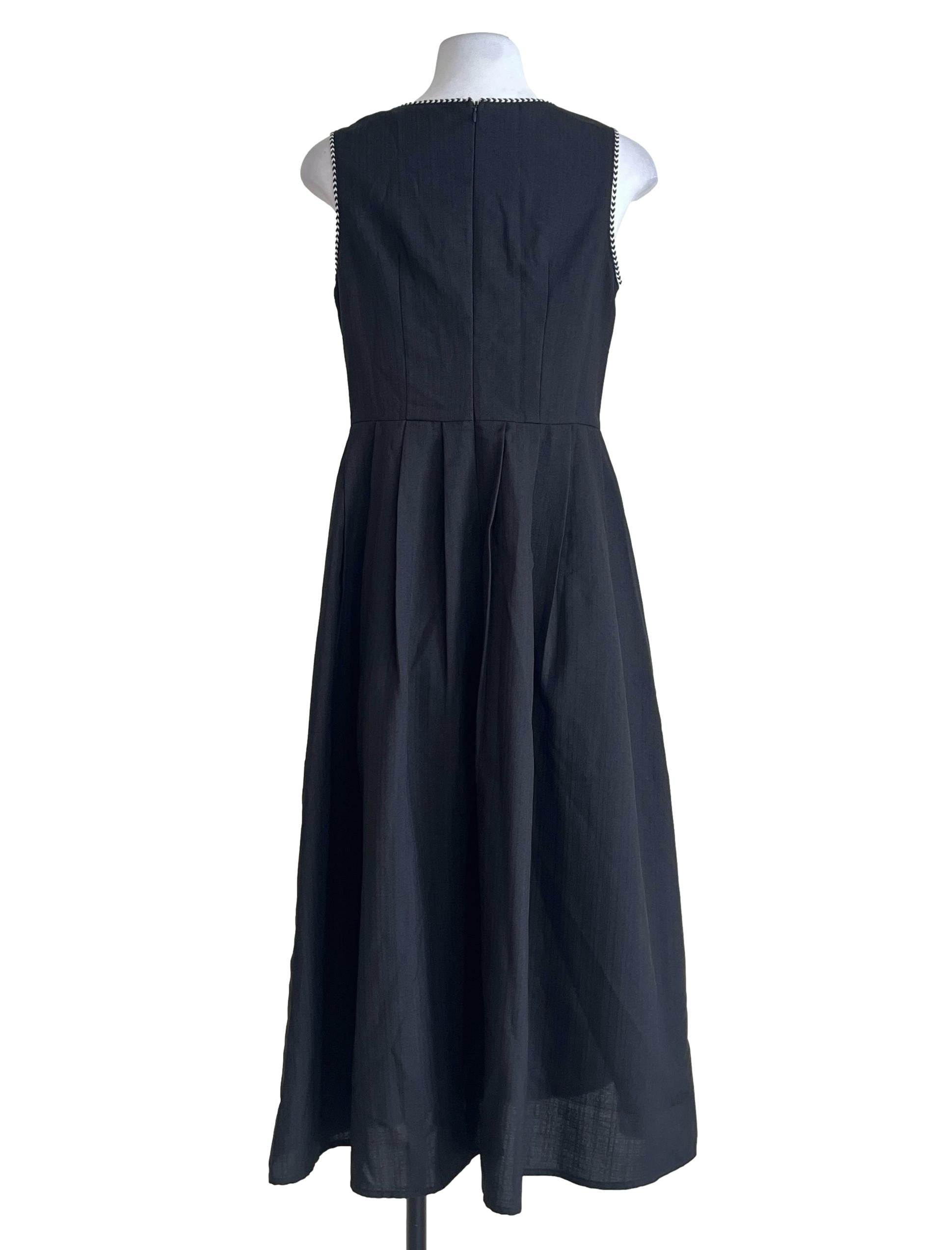 Ink Black Scoop Neck A-Line Dress