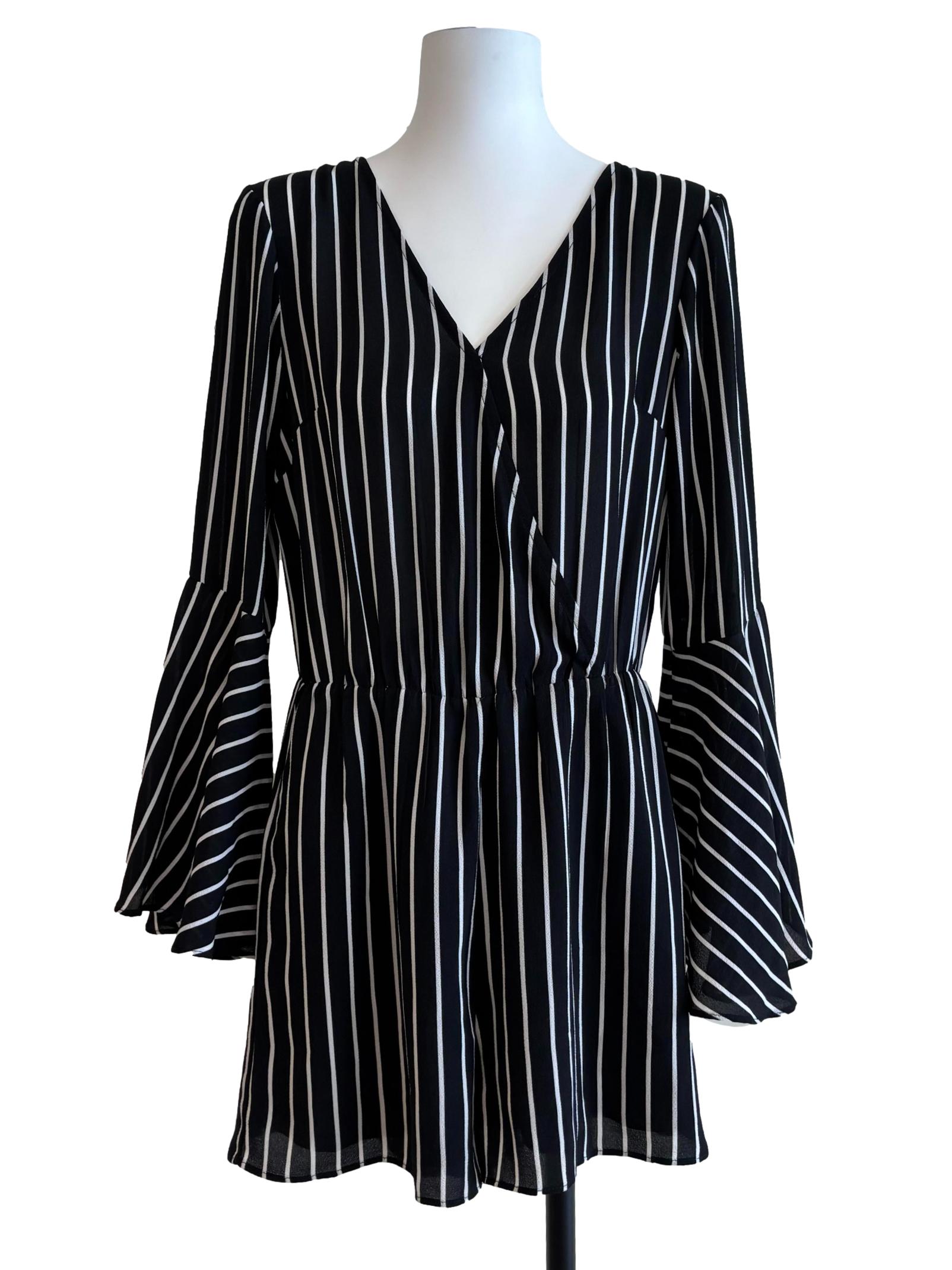 Black And White Striped Rompers