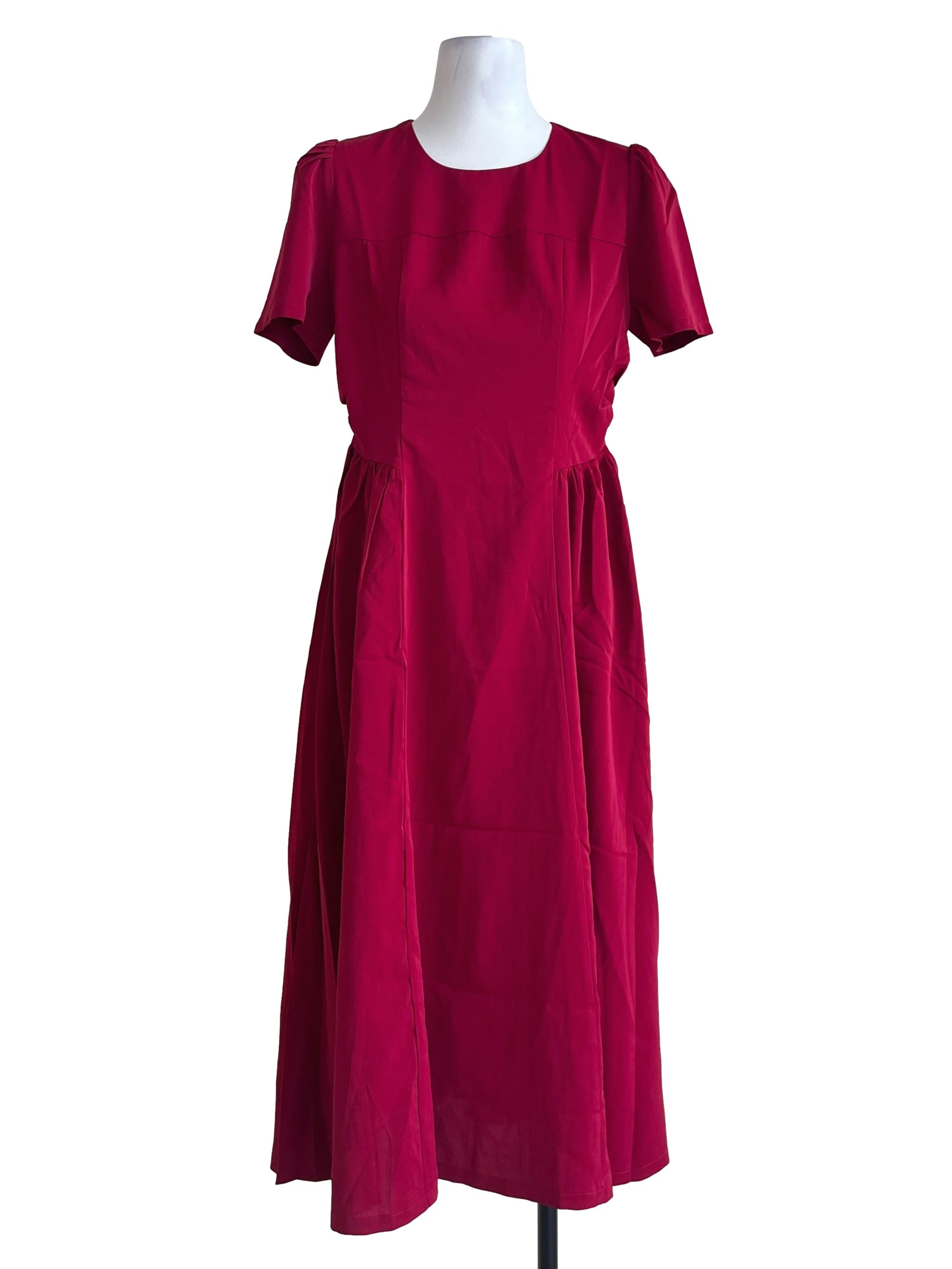 Candy Red Halter Neck A-Line Dress