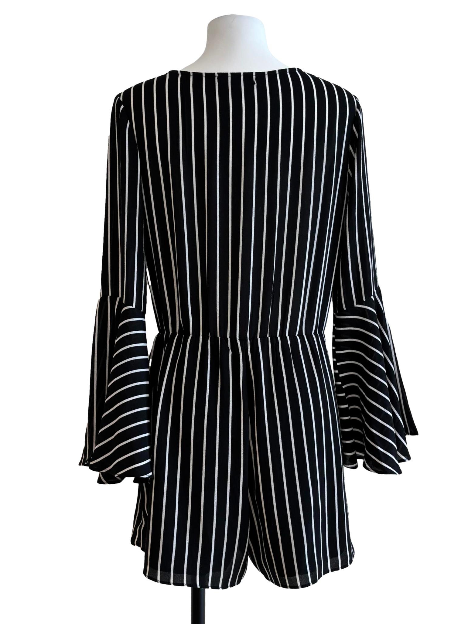 Black And White Striped Rompers