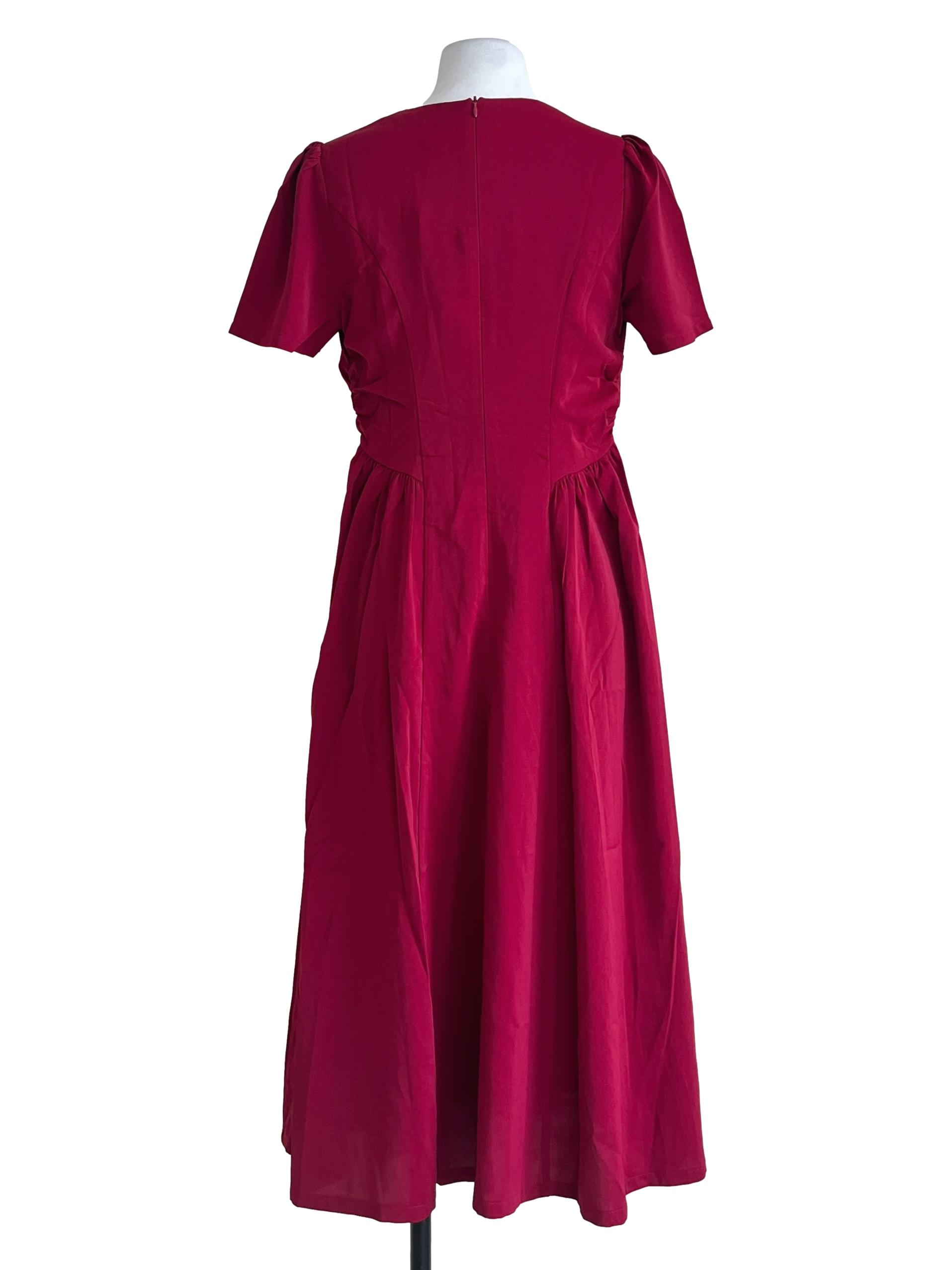 Candy Red Halter Neck A-Line Dress